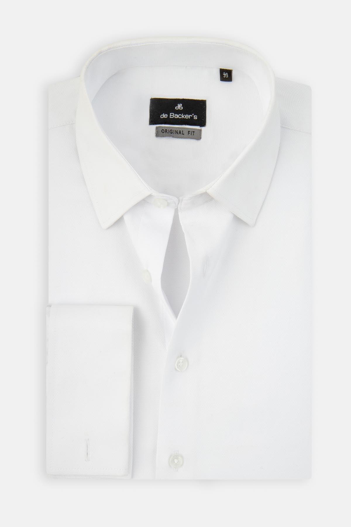 Jacquard White Smart Casual Shirt - 1