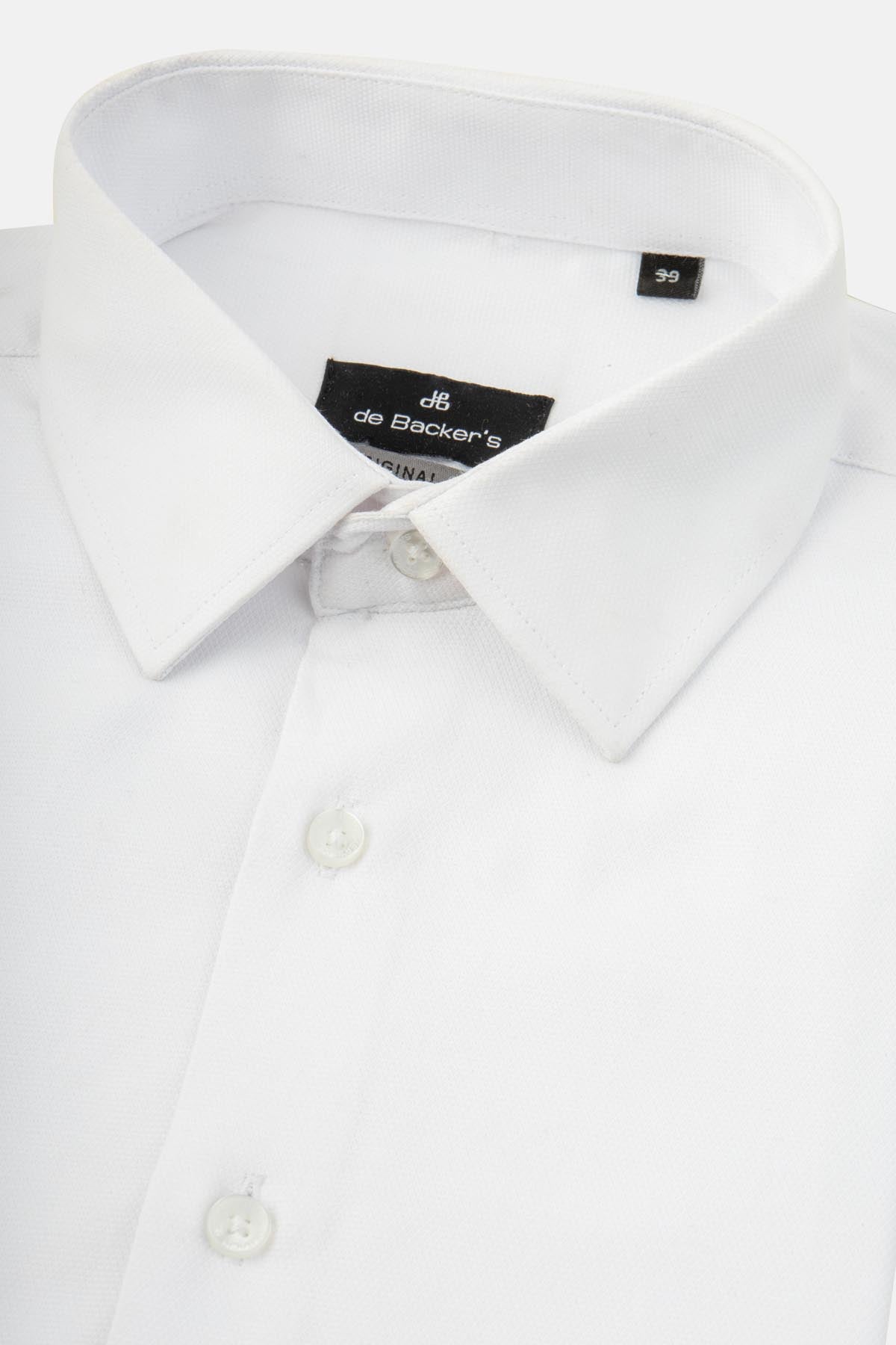 Jacquard White Smart Casual Shirt - 2