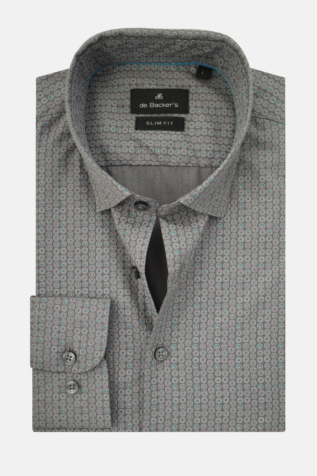 Printed Dim Gray Casual Shirt - 1