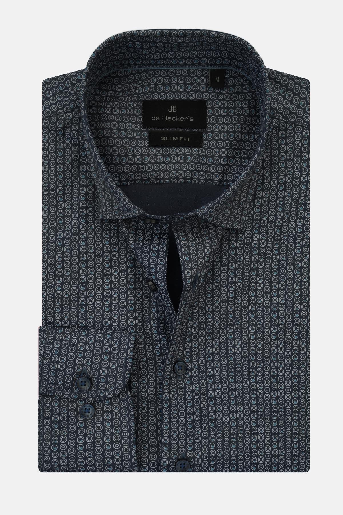 Printed Navy Casual Shirt - 1