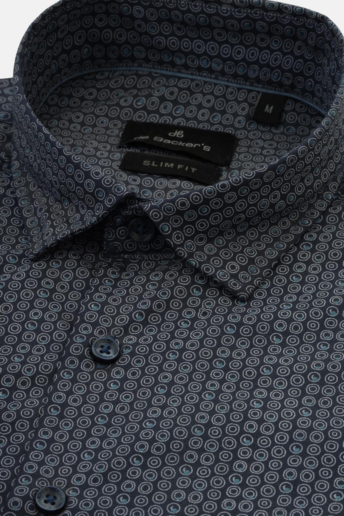 Printed Navy Casual Shirt - 2