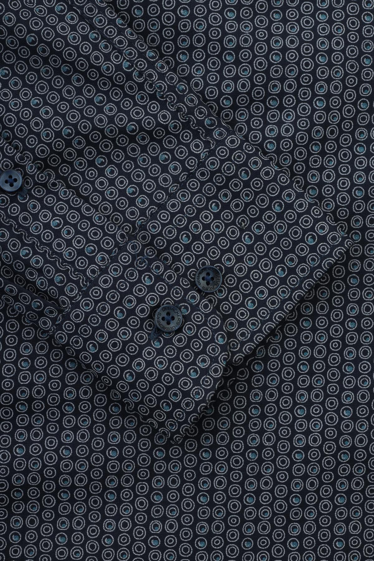 Printed Navy Casual Shirt - 3