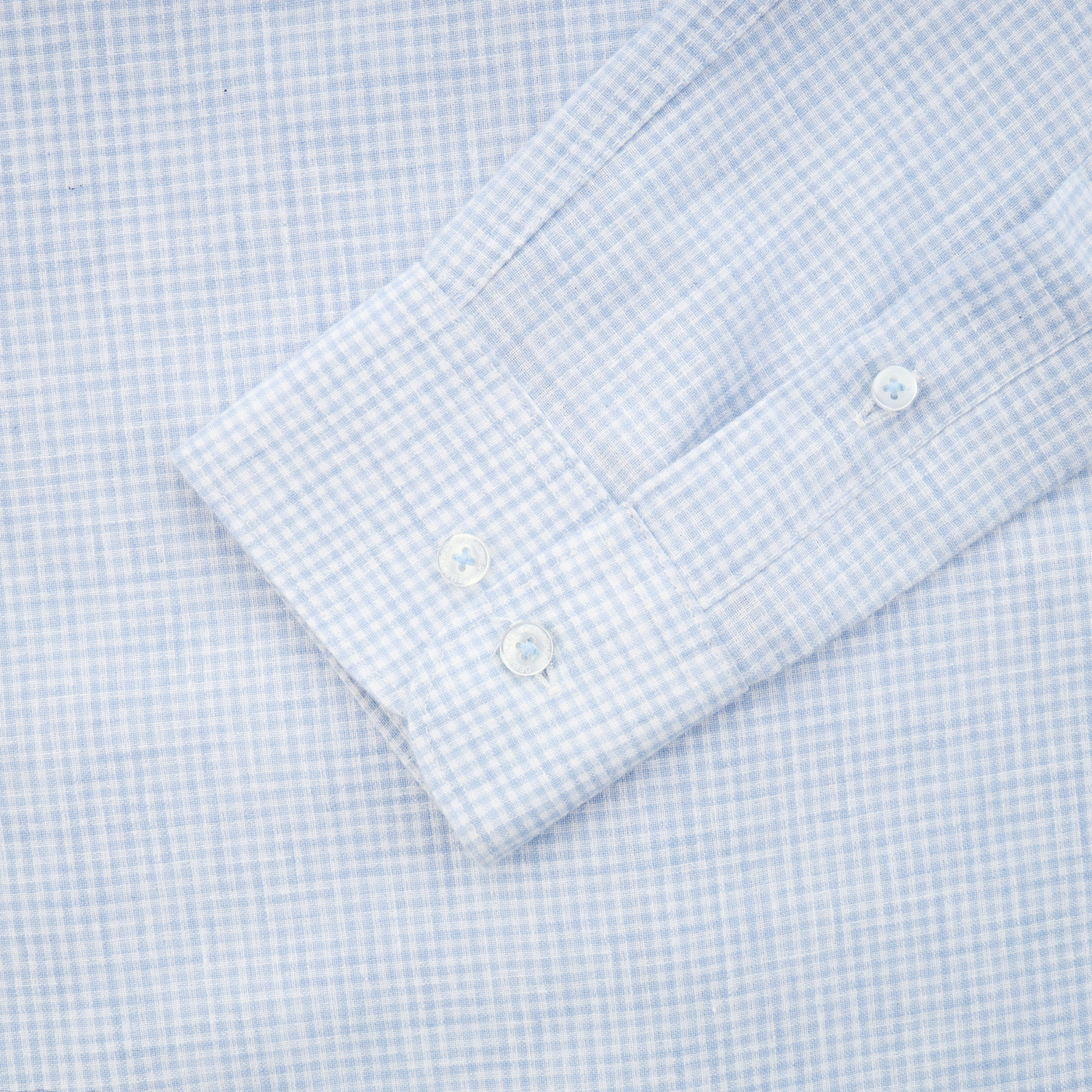 Checked Light Blue Linen Casual Shirt