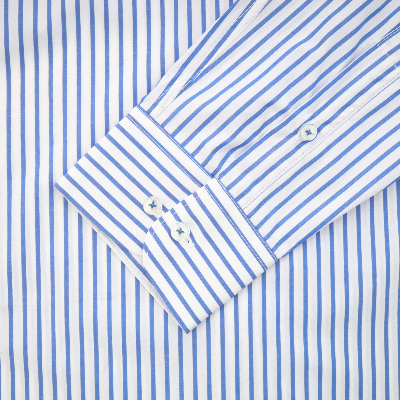 Striped  Light Blue& White Cotton Casual Shirt
