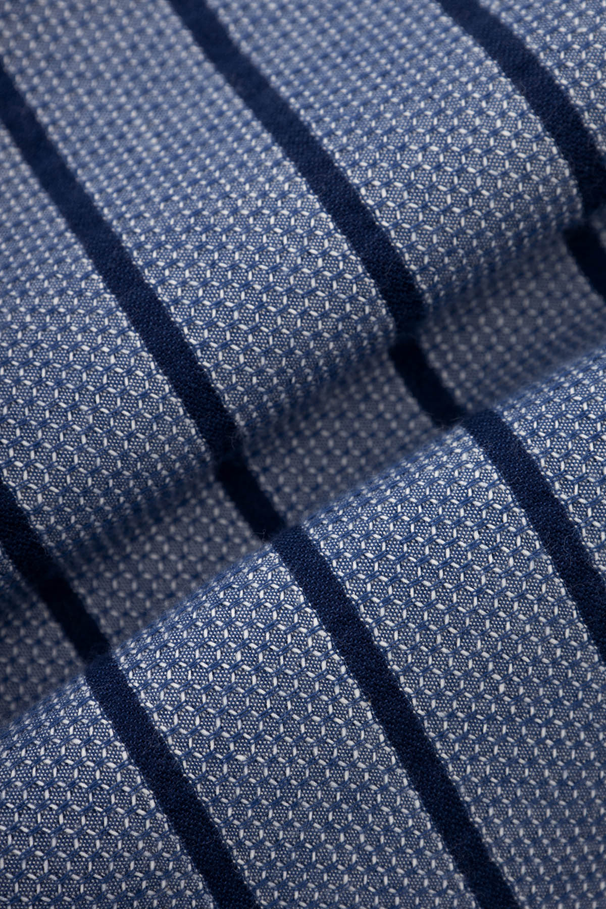Jacquard Hexagonal Pattern Navy Shirt - 3