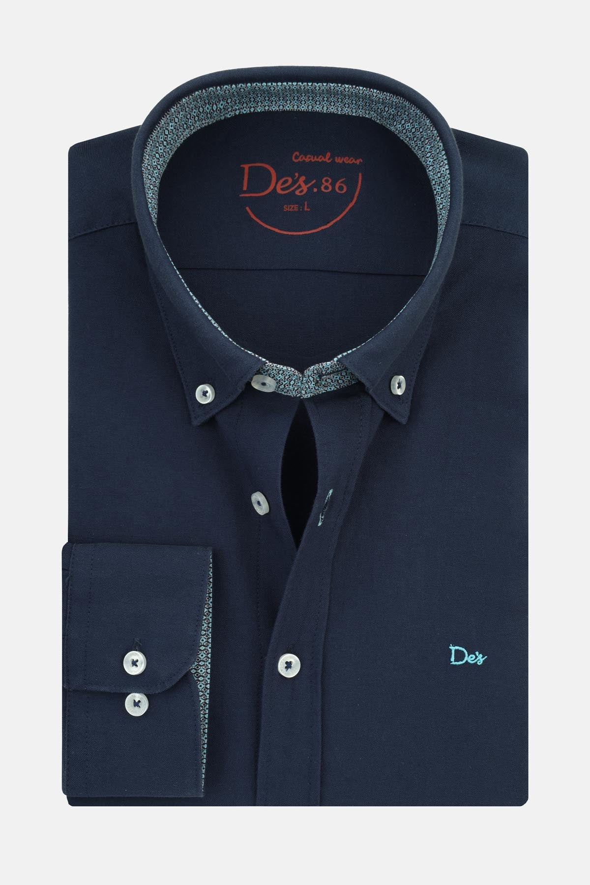 Oxford Navy Casual Shirt - 1