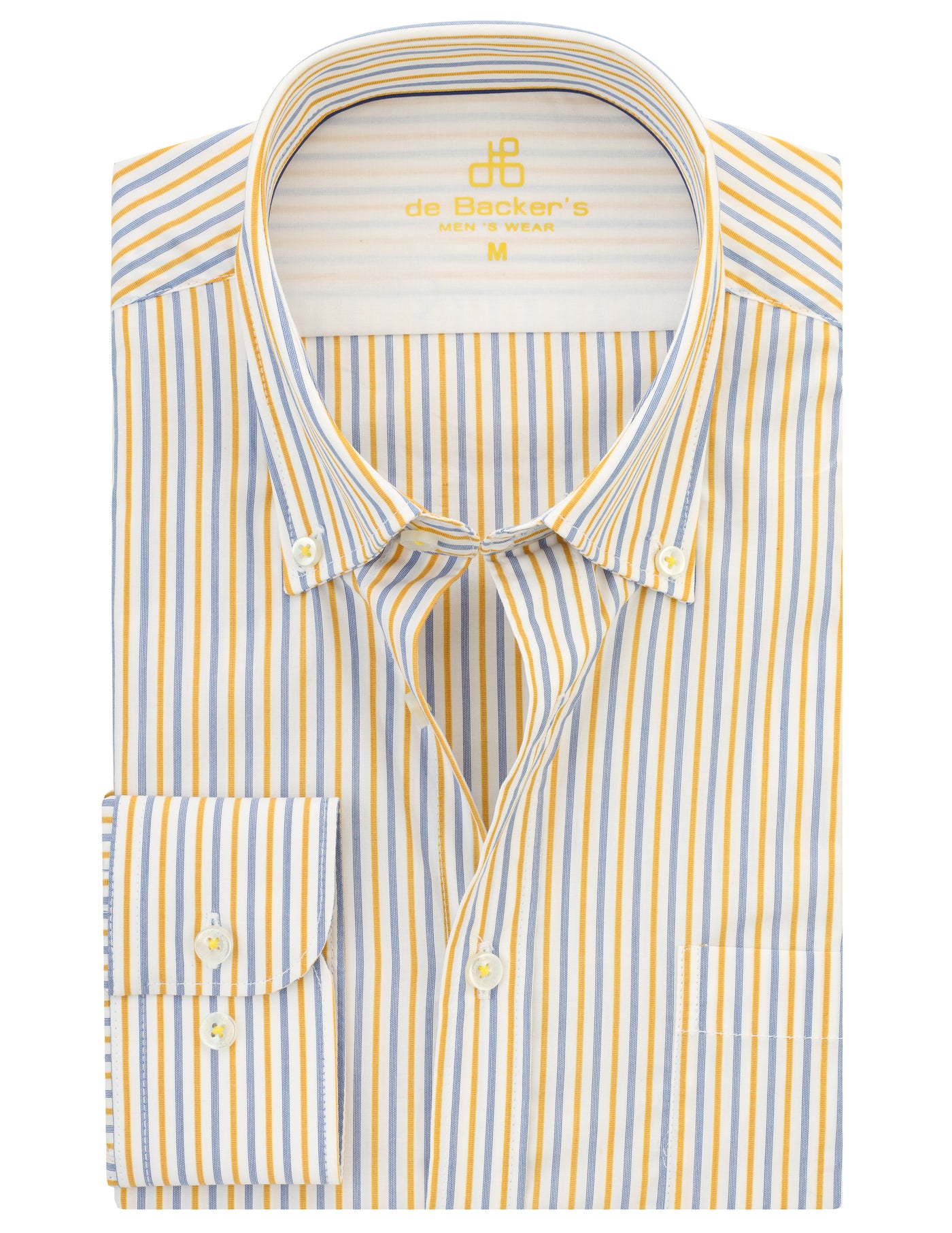 Striped  Hunyadi Yellow & White Cotton  Casual Shirt