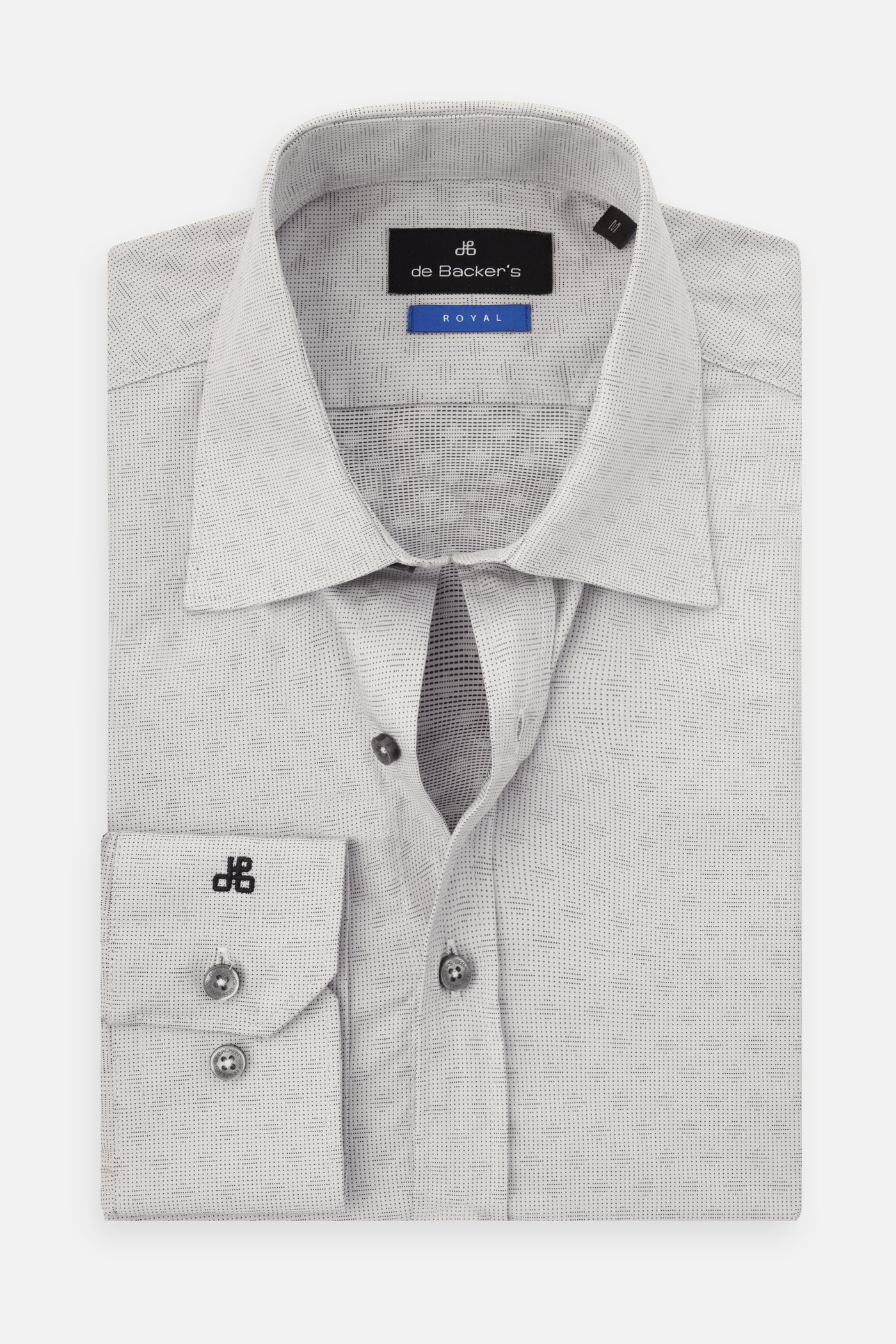 Jacquard Smart Casual Light Gray Cotton Shirt