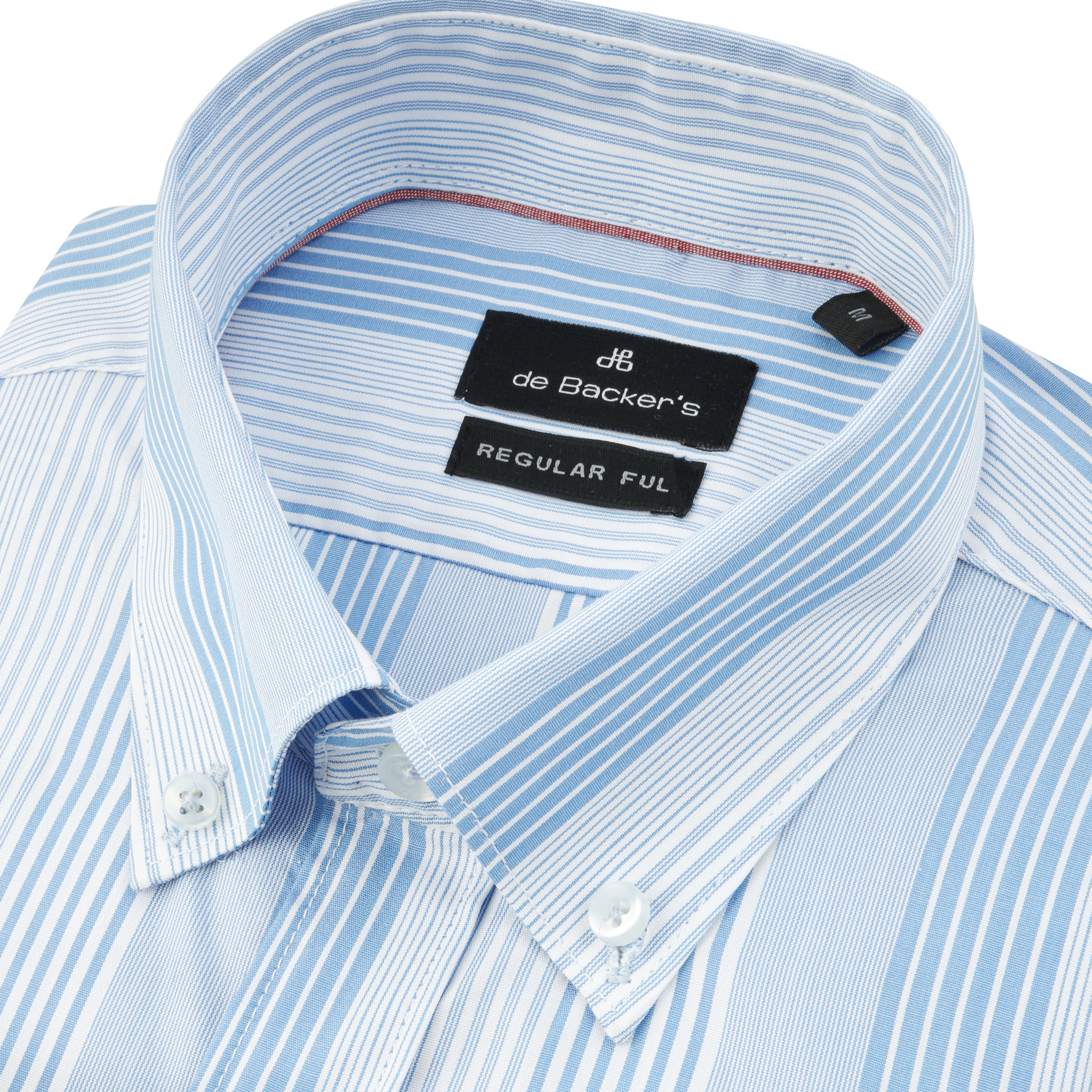 Striped Light Blue & White Cotton Casual Shirt