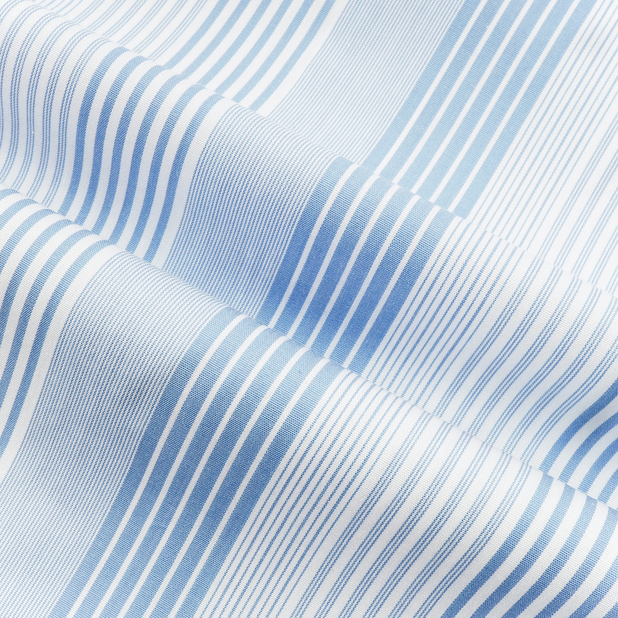 Striped Light Blue & White Cotton Casual Shirt