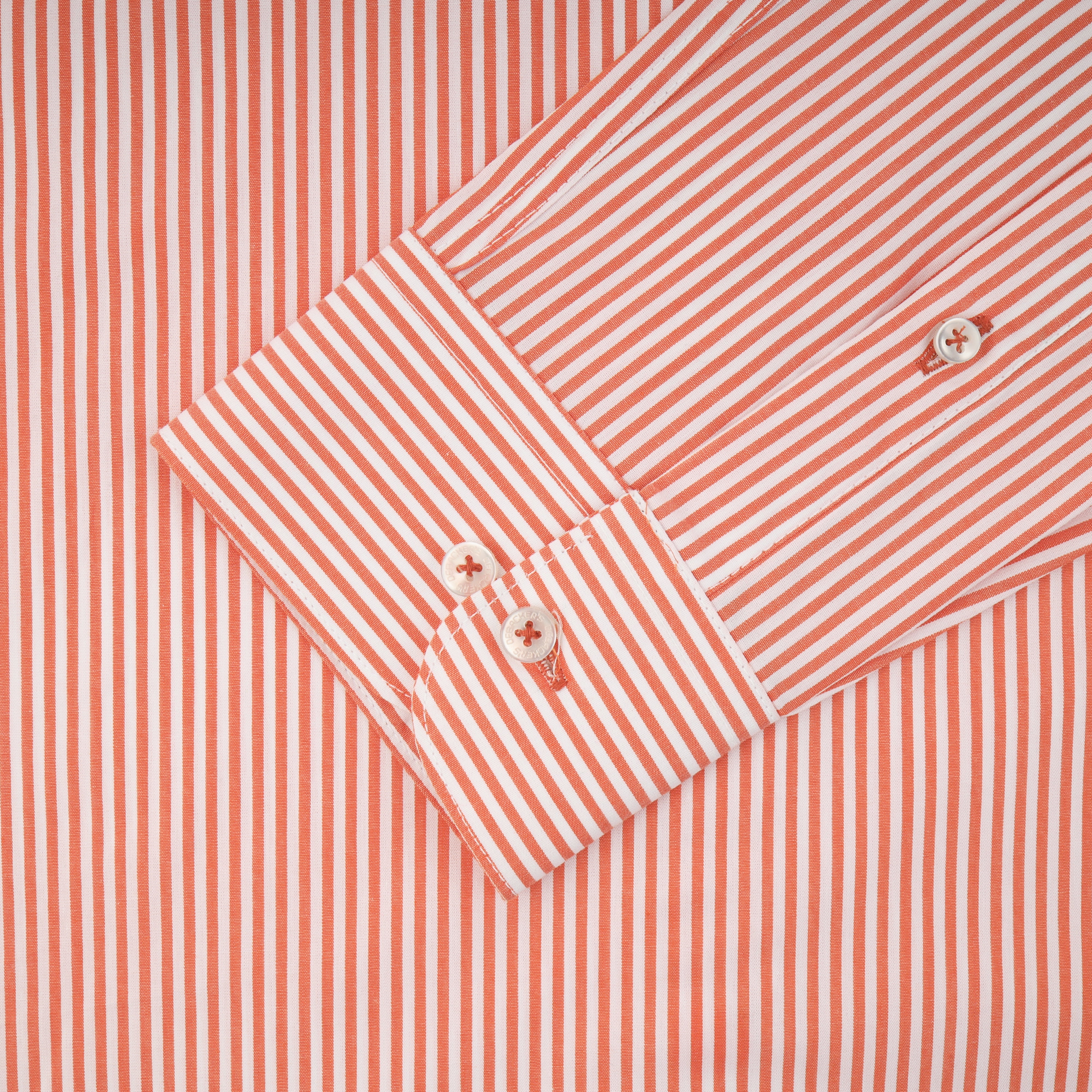 Striped salmon & White Casual Shirt - 3