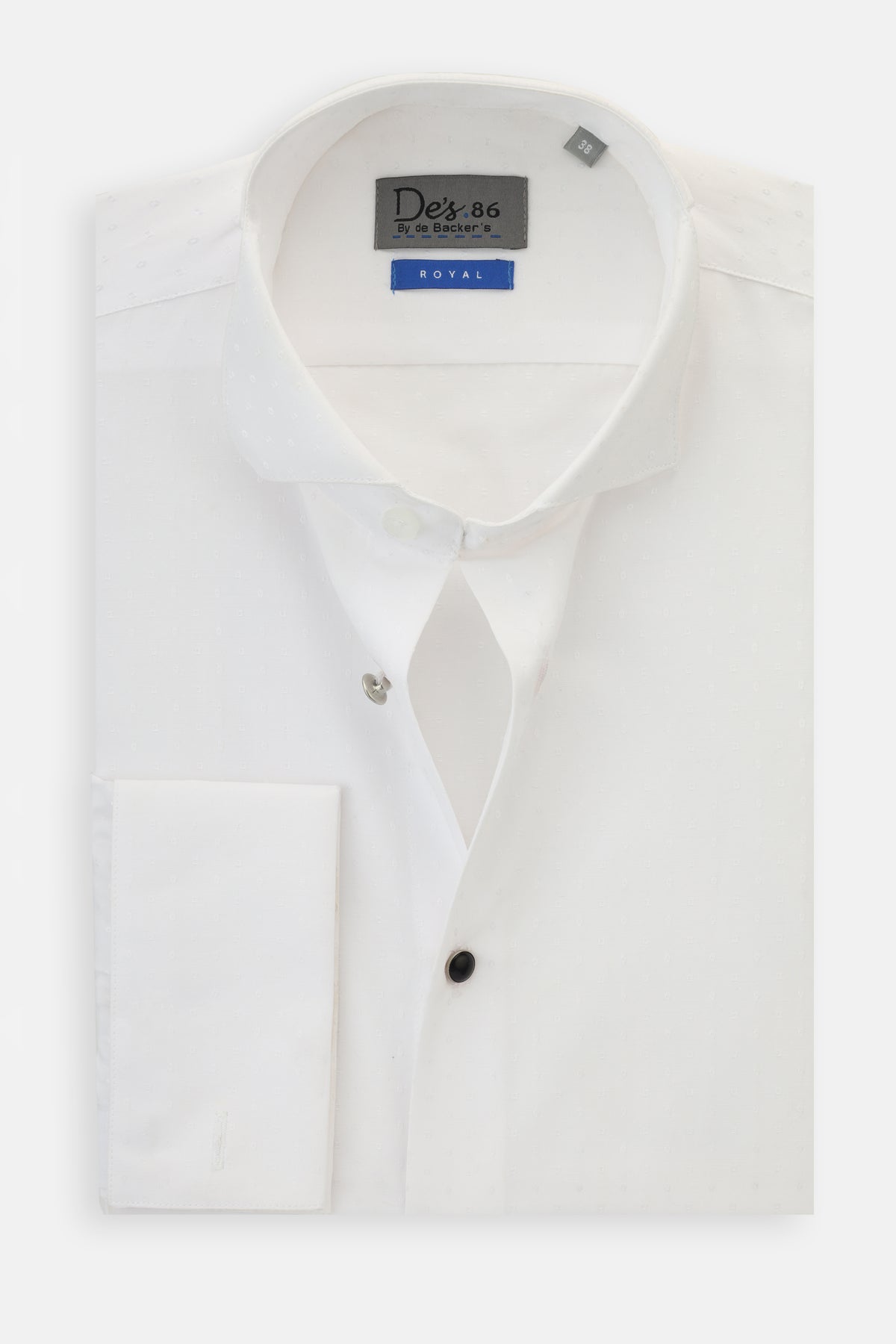 Patterned White Wingtip Shirt - 1