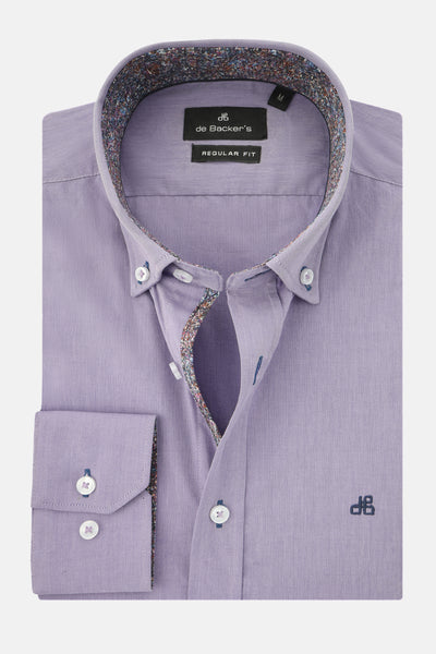 Solid Ultra Violet Cotton  Smart Casual Shirt