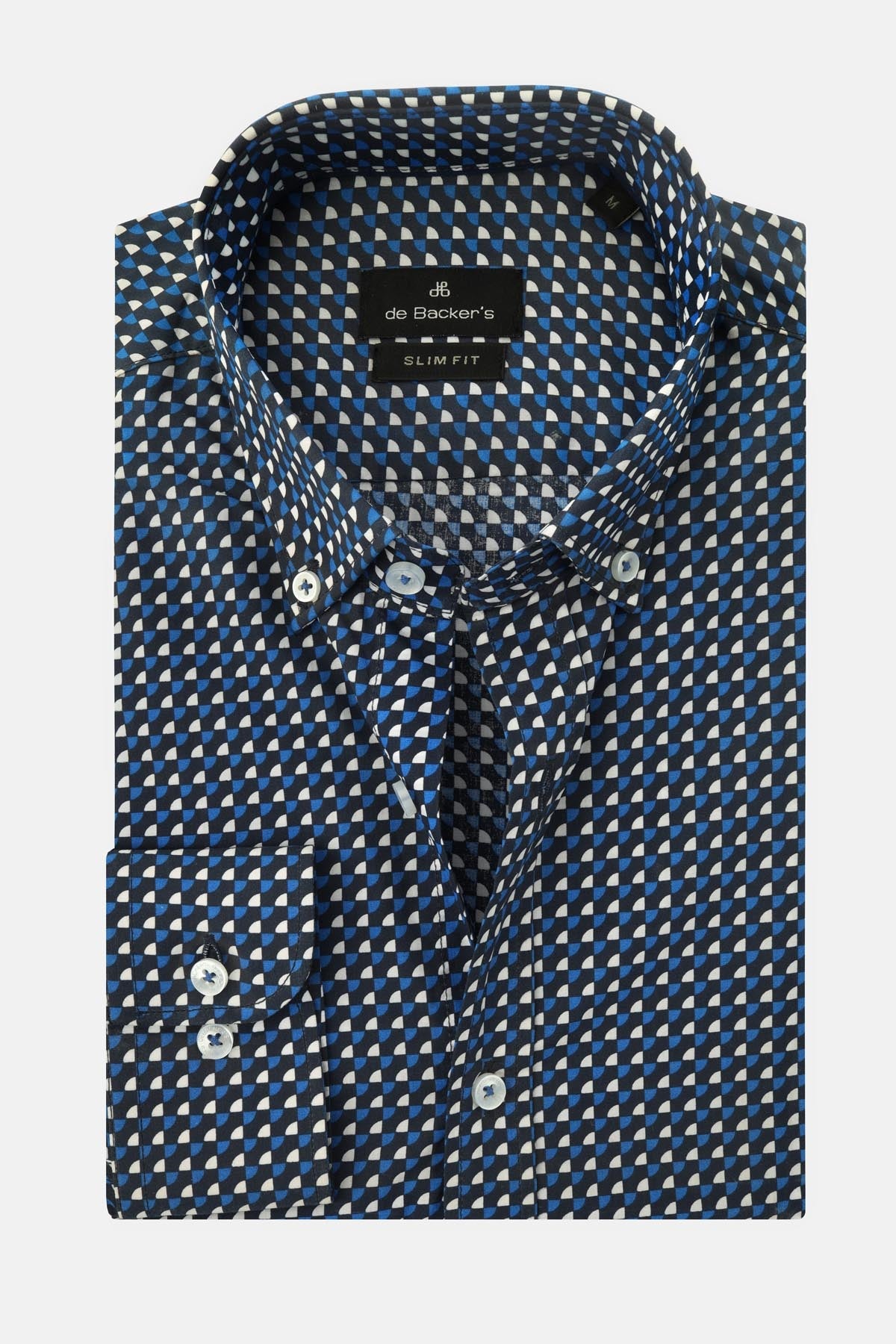 Printed Navy Cotton Casual Shirt - 1