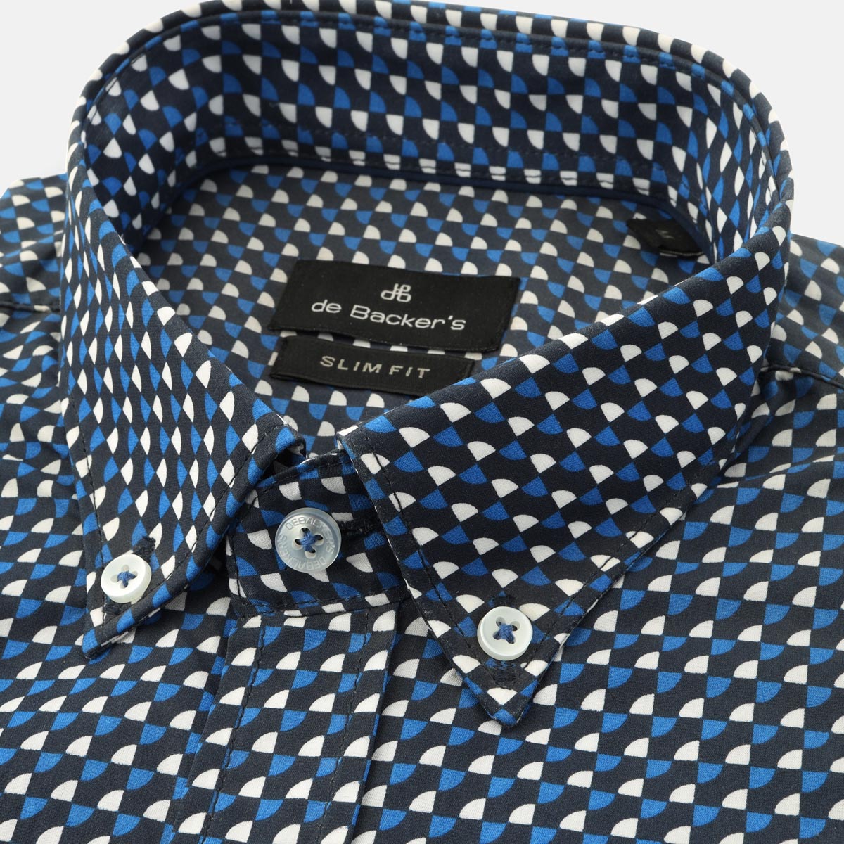 Printed Navy Cotton Casual Shirt - 2