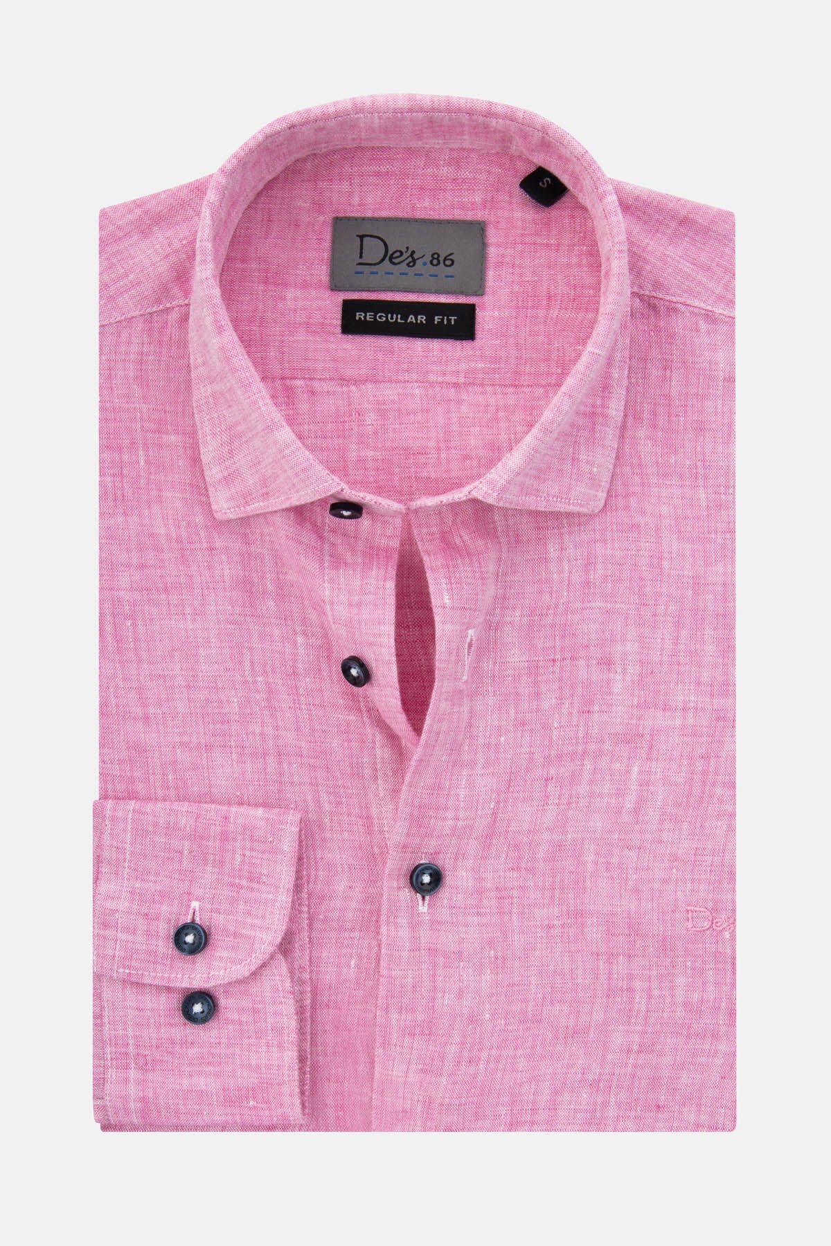 Linen Thulian Pink Casual Shirt - 1