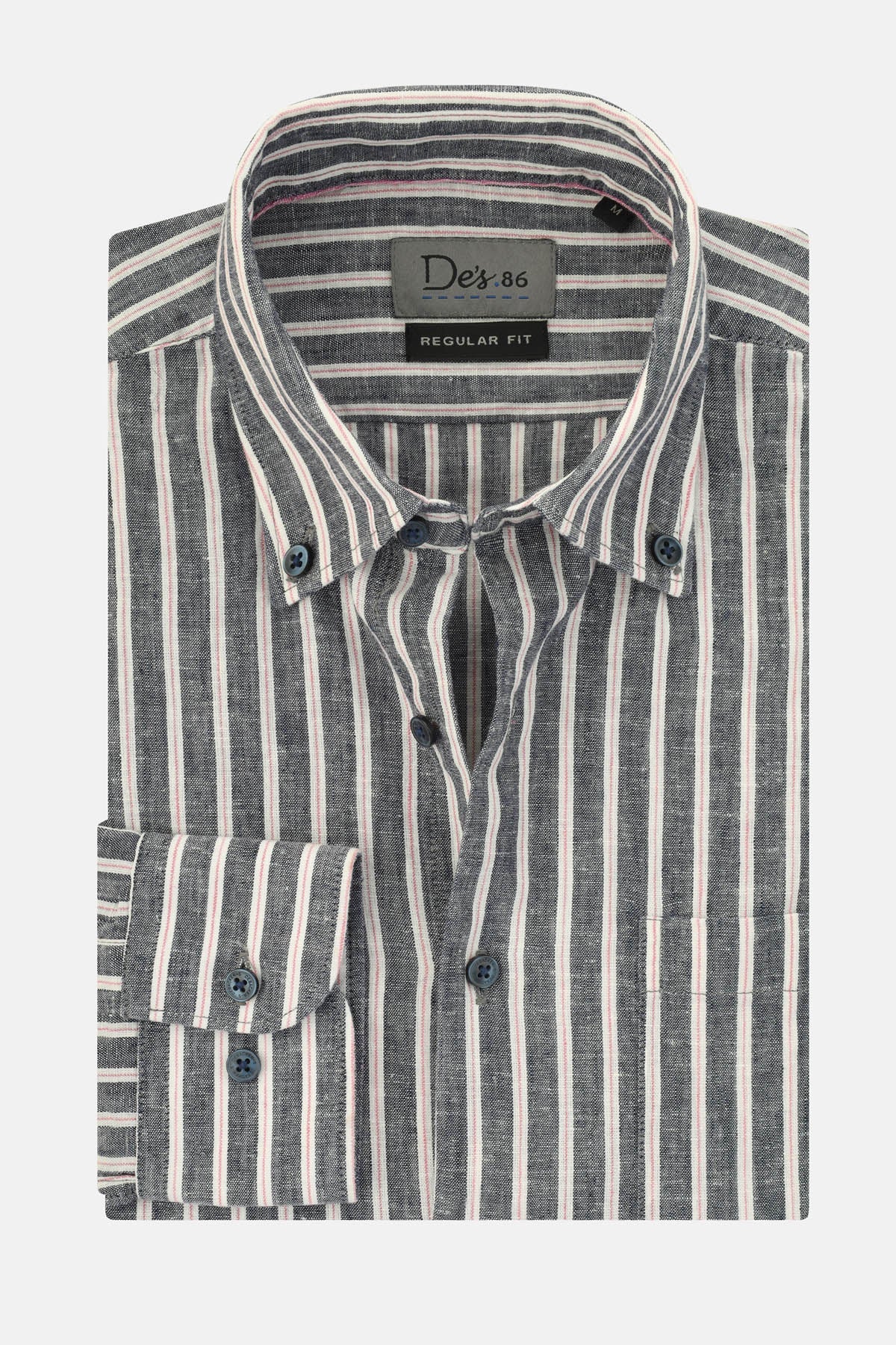 Striped Black & White Casual Shirt - 1