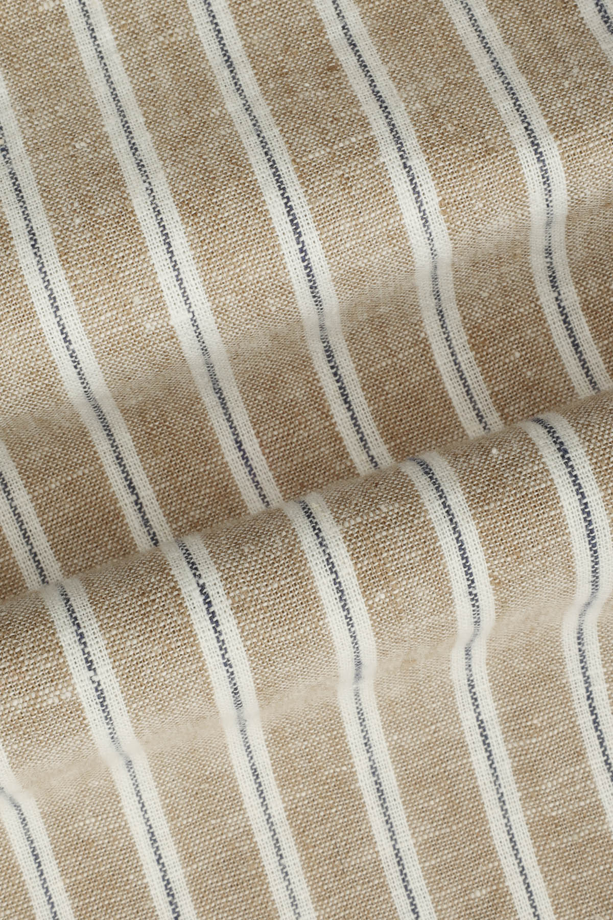 Striped Beige & White Casual Shirt - 4