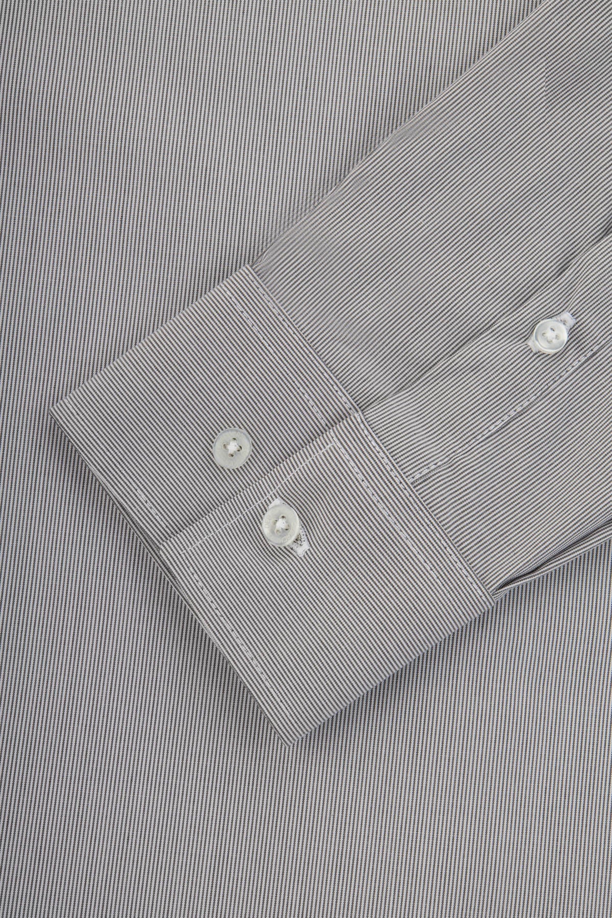 Striped Light Grey & White Bamboo Classic Shirt - 3