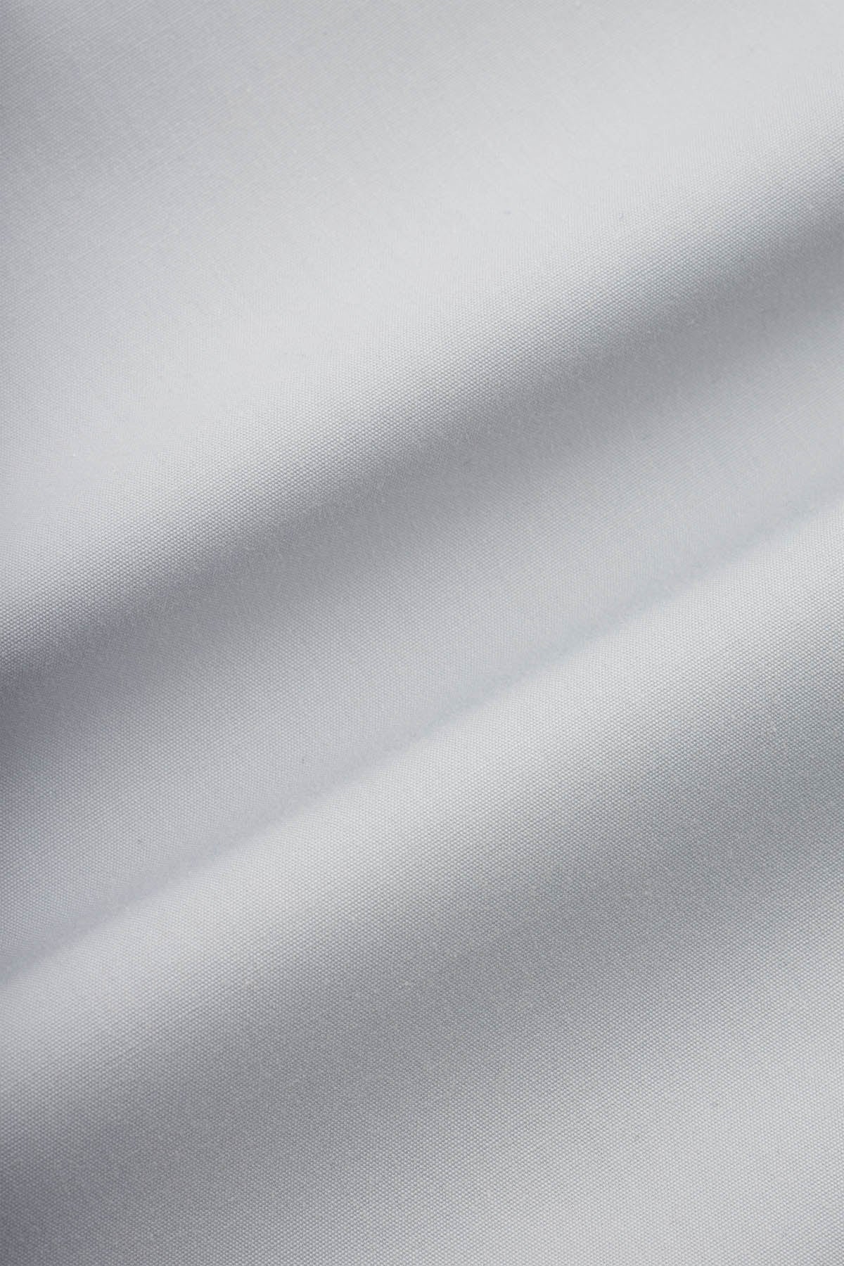 Solid Light Gray Slim Dacron Classic Shirt - 3