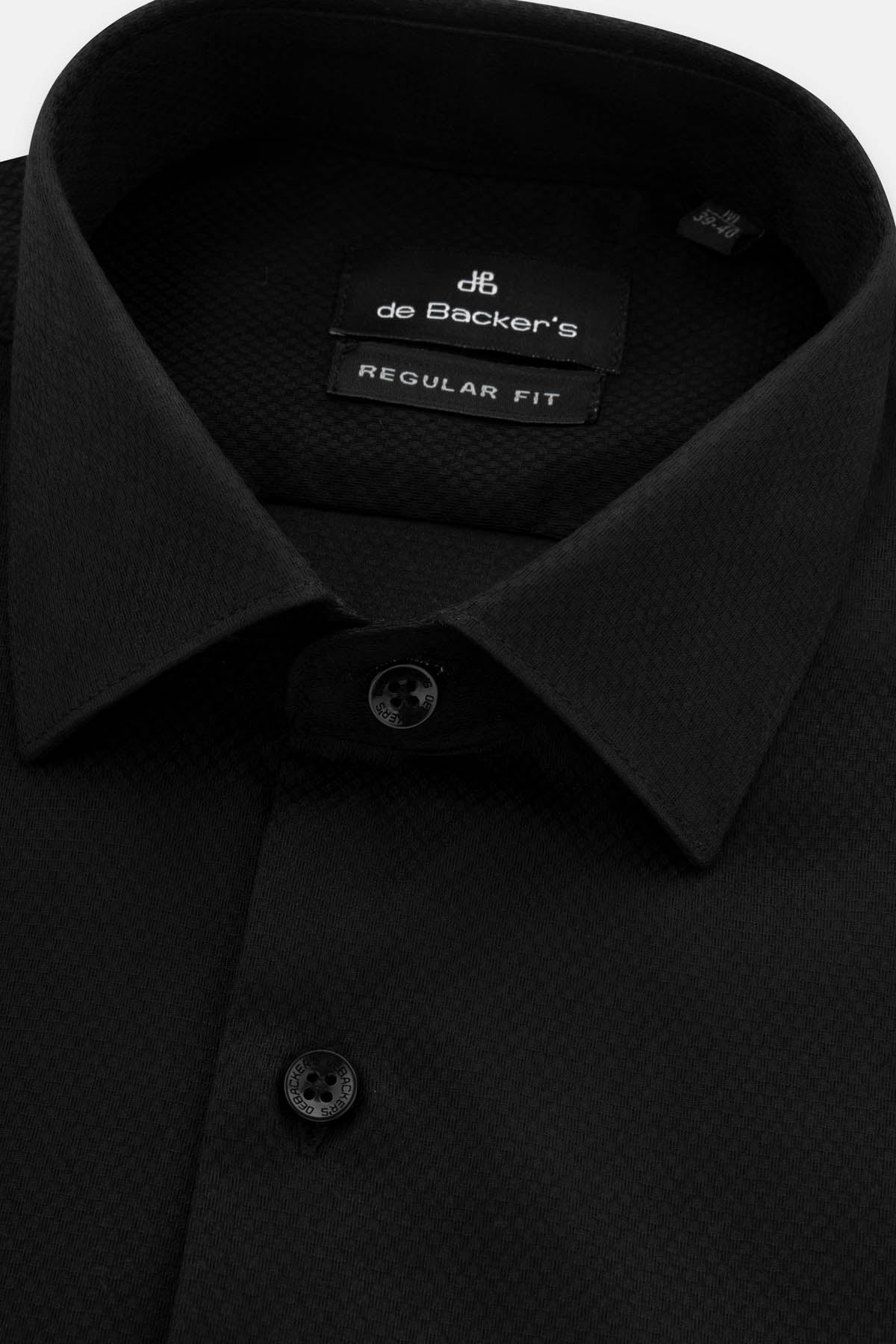 Pique Black Classic Shirt - 2