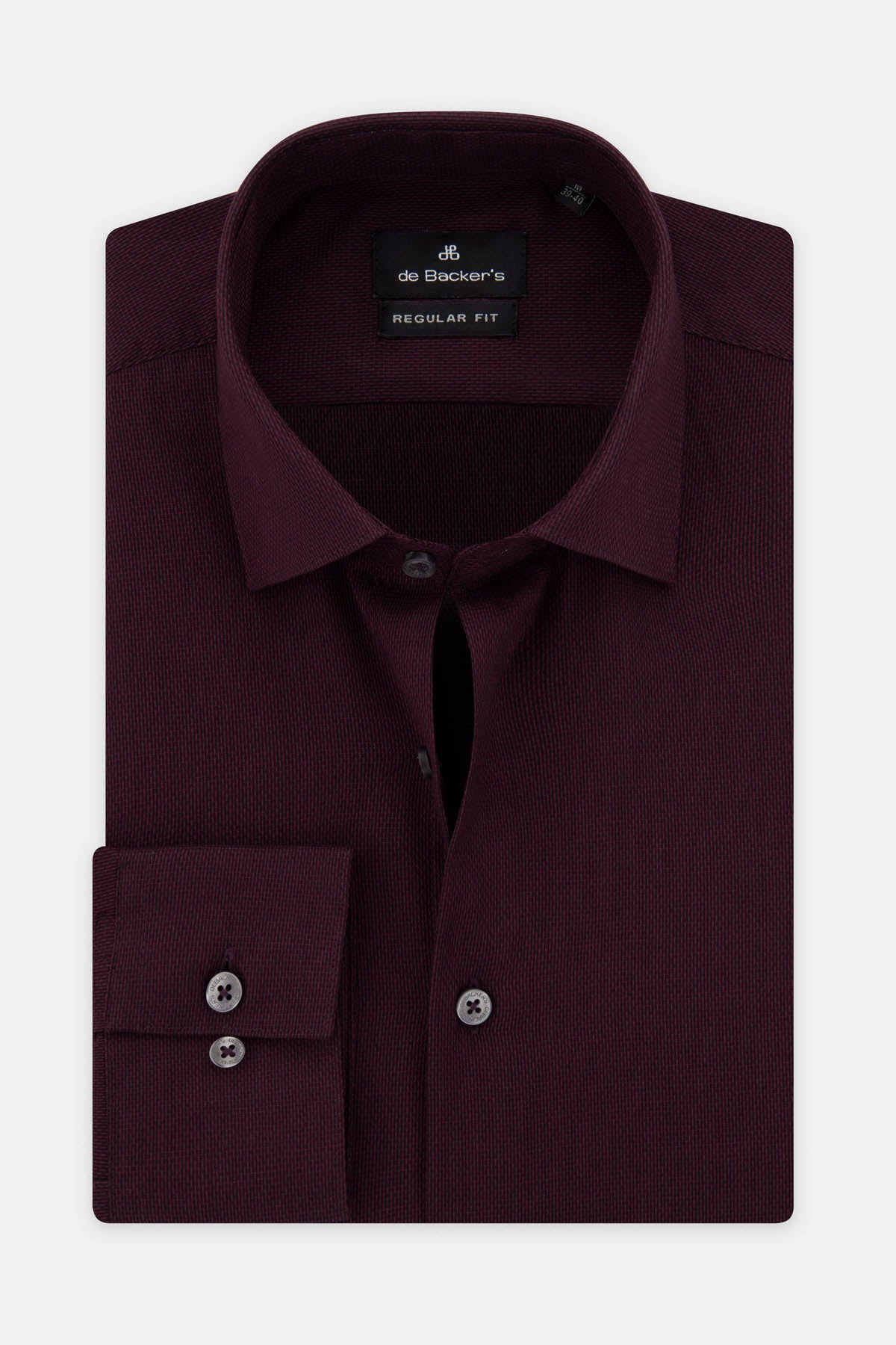 Jacquard Dark Red Classic Shirt - 1