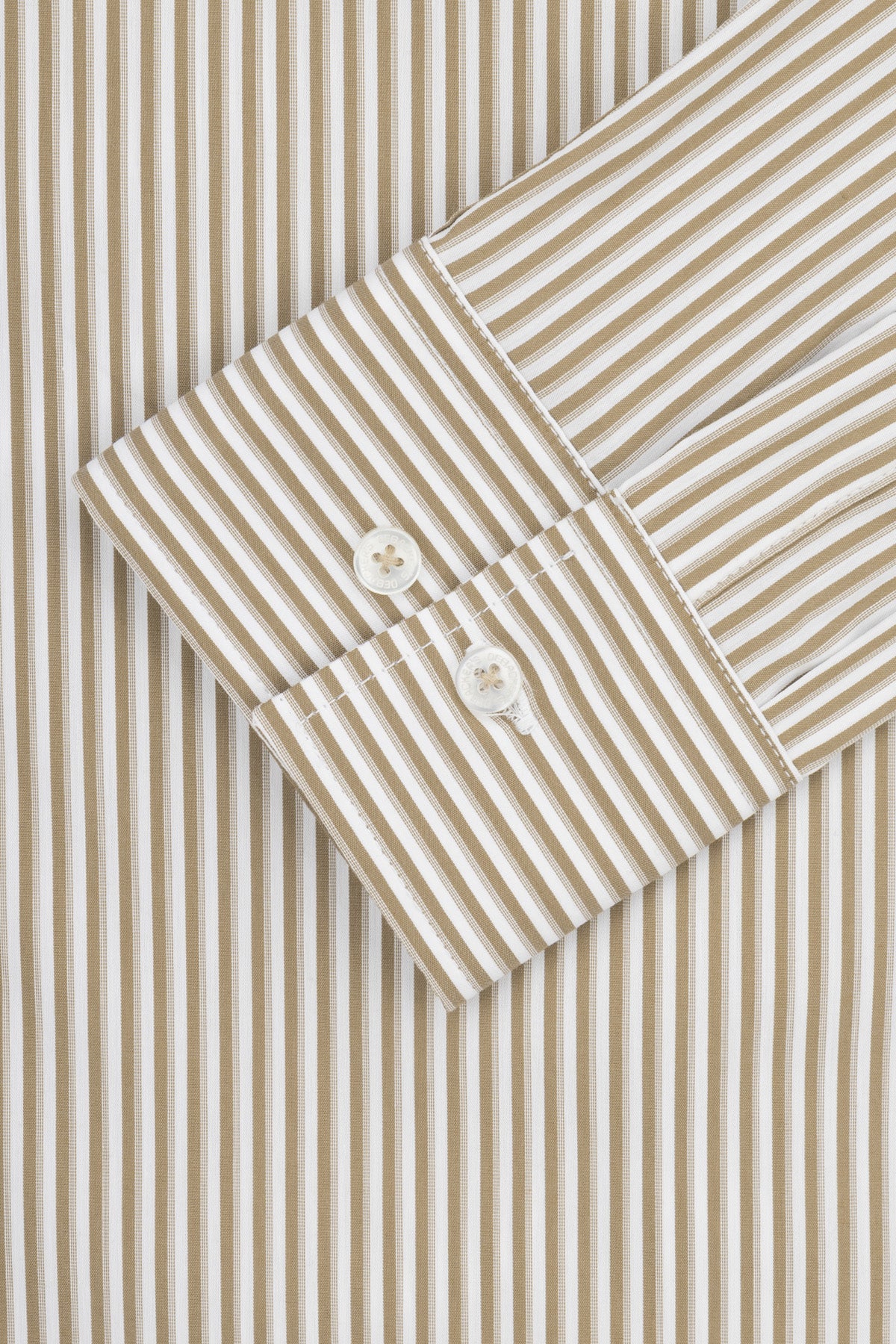 Stripped Beige & White Bamboo Classic Shirt - 3