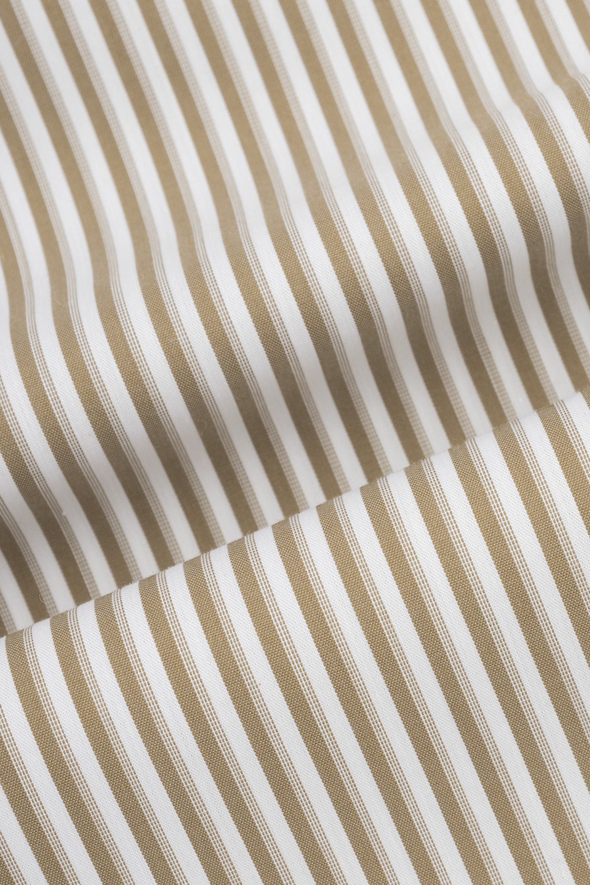 Stripped Beige & White Bamboo Classic Shirt - 4