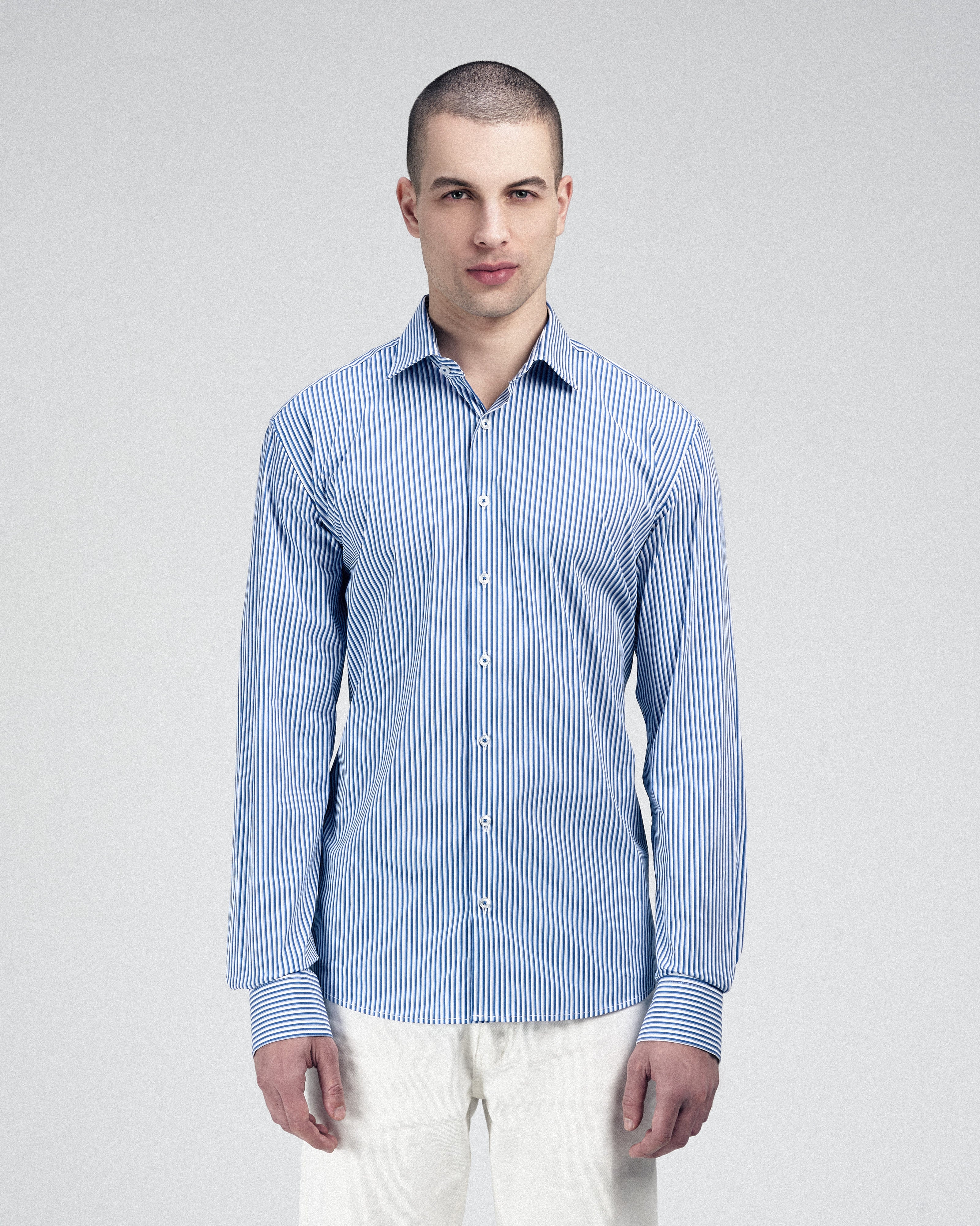 White & Blue Classic Shirt - 2