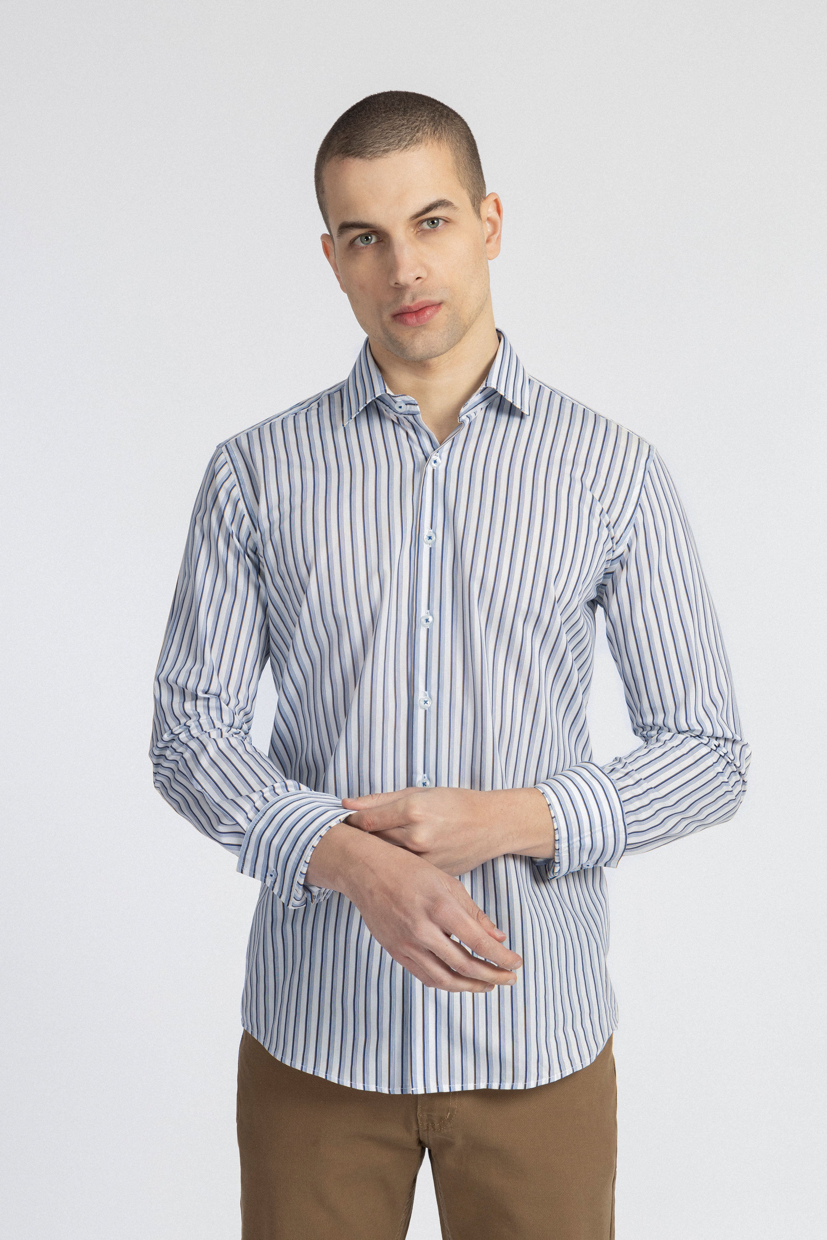 White & Light Blue Classic Shirt - 2