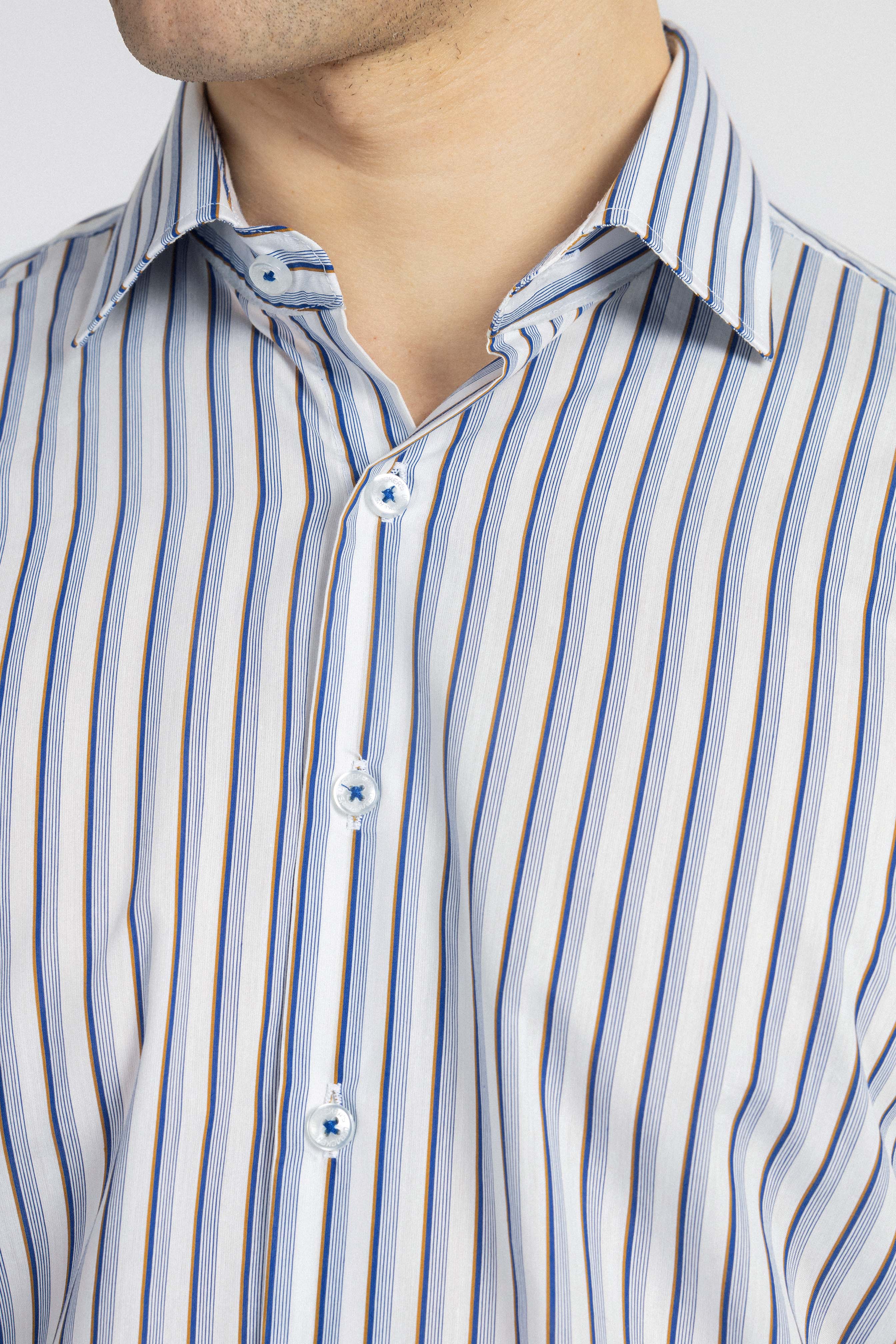 White & Light Blue Classic Shirt - 3