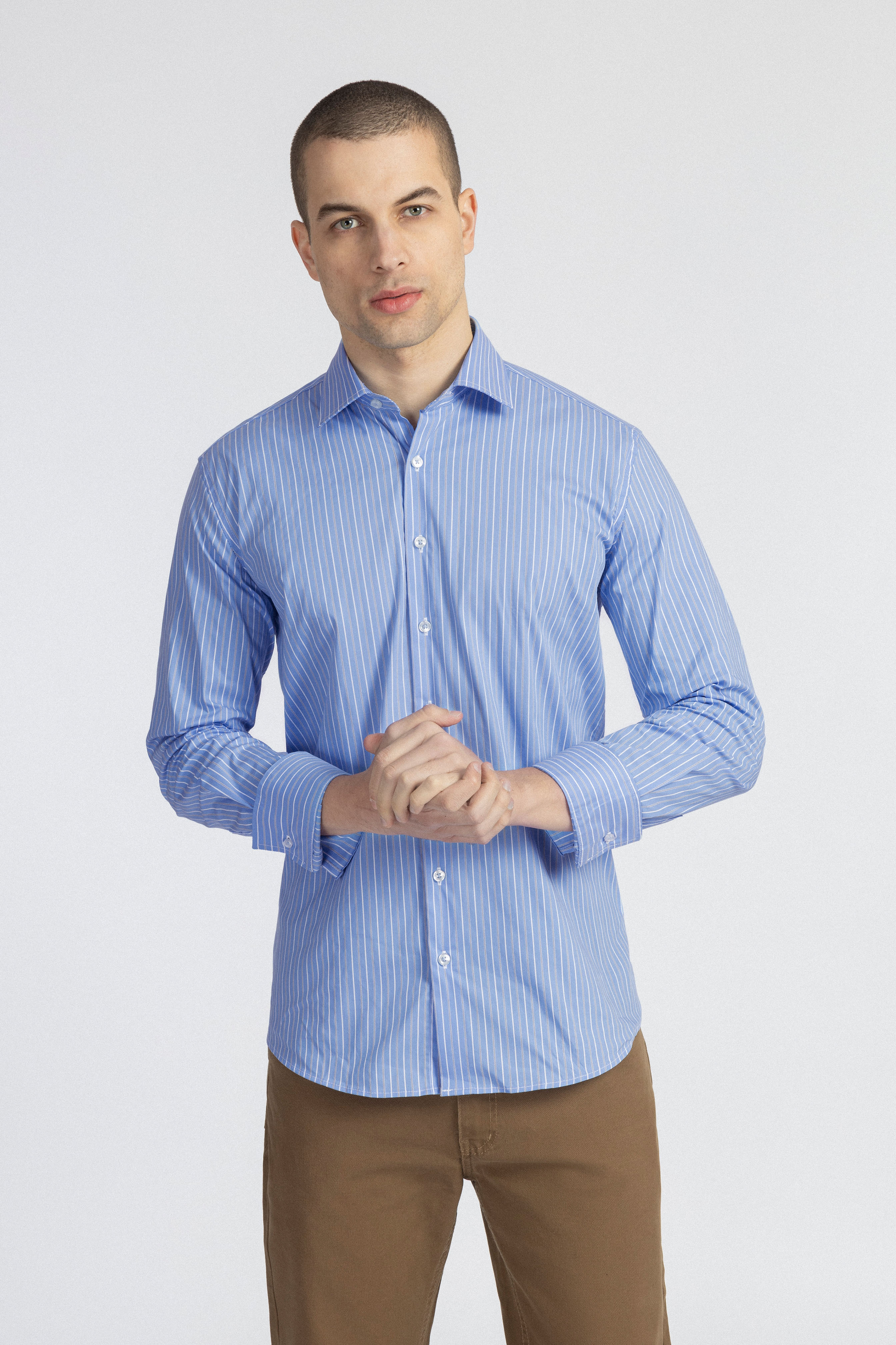 White & Light Blue Classic Shirt - 2