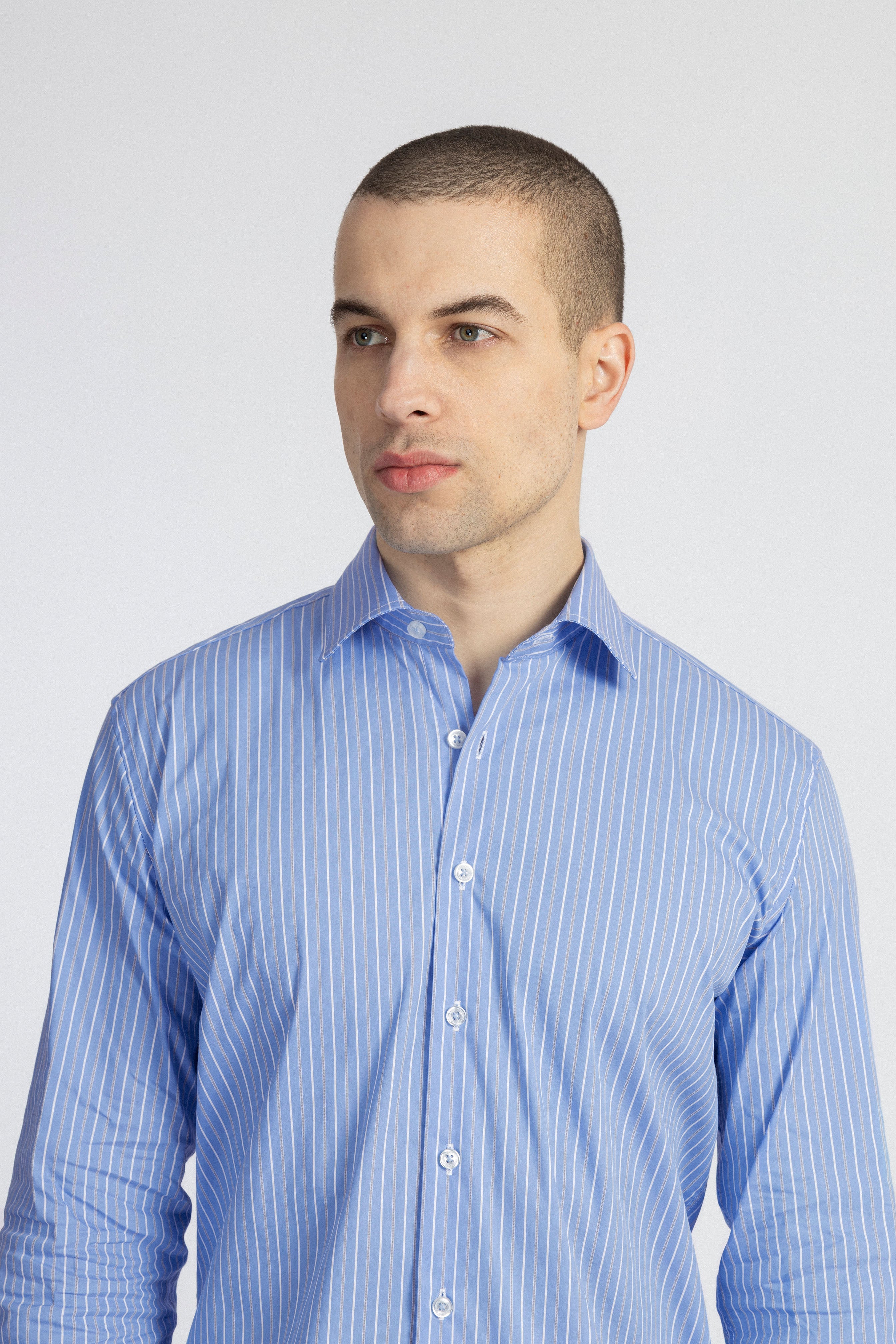 White & Light Blue Classic Shirt - 3