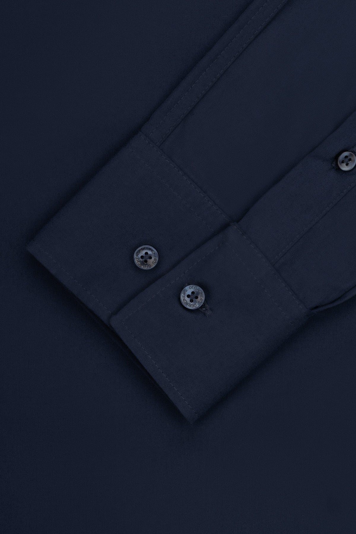 Solid Dark Navy Slim Dacron Classic Shirt - 3
