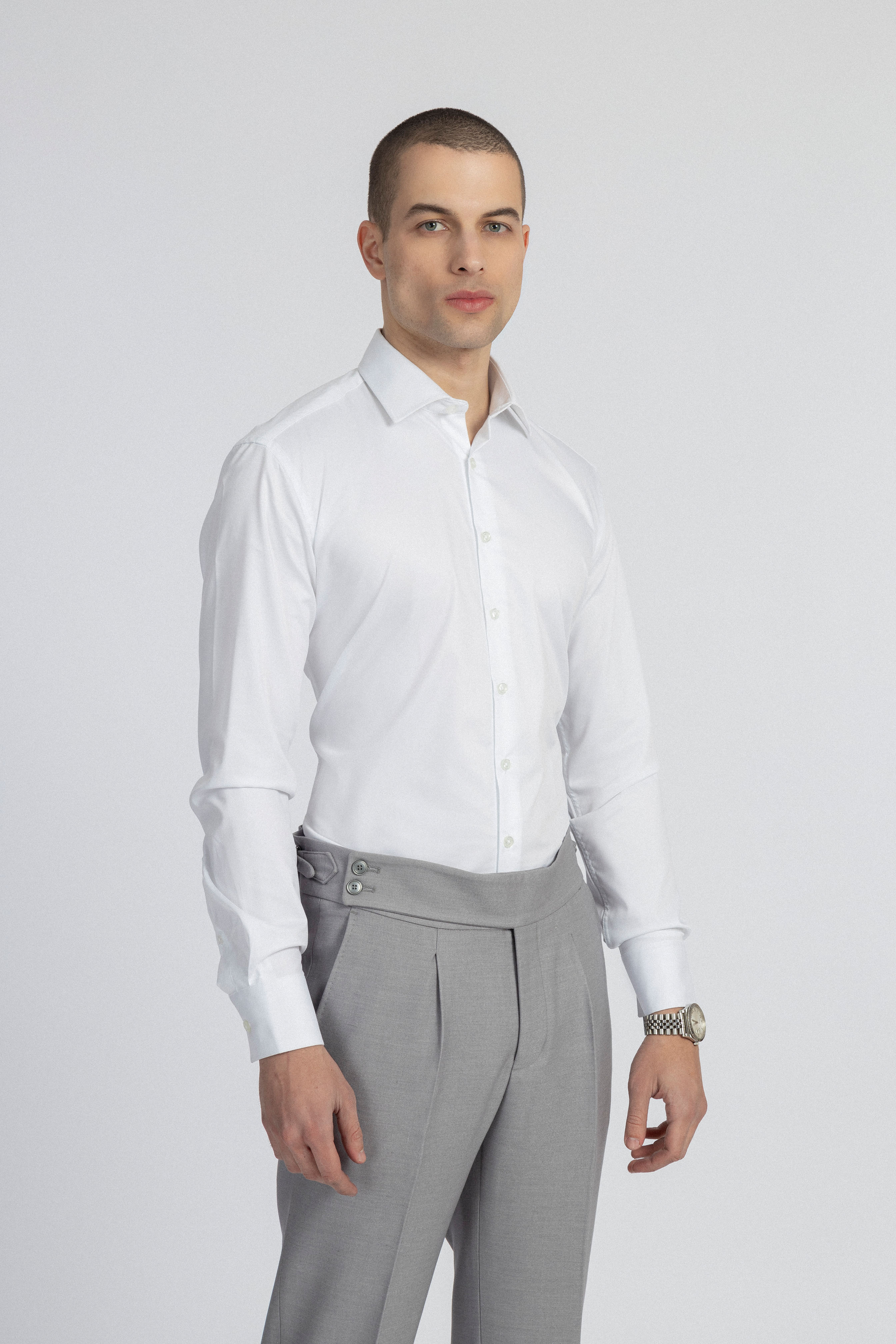 Solid White Dacron Classic Shirt - 4