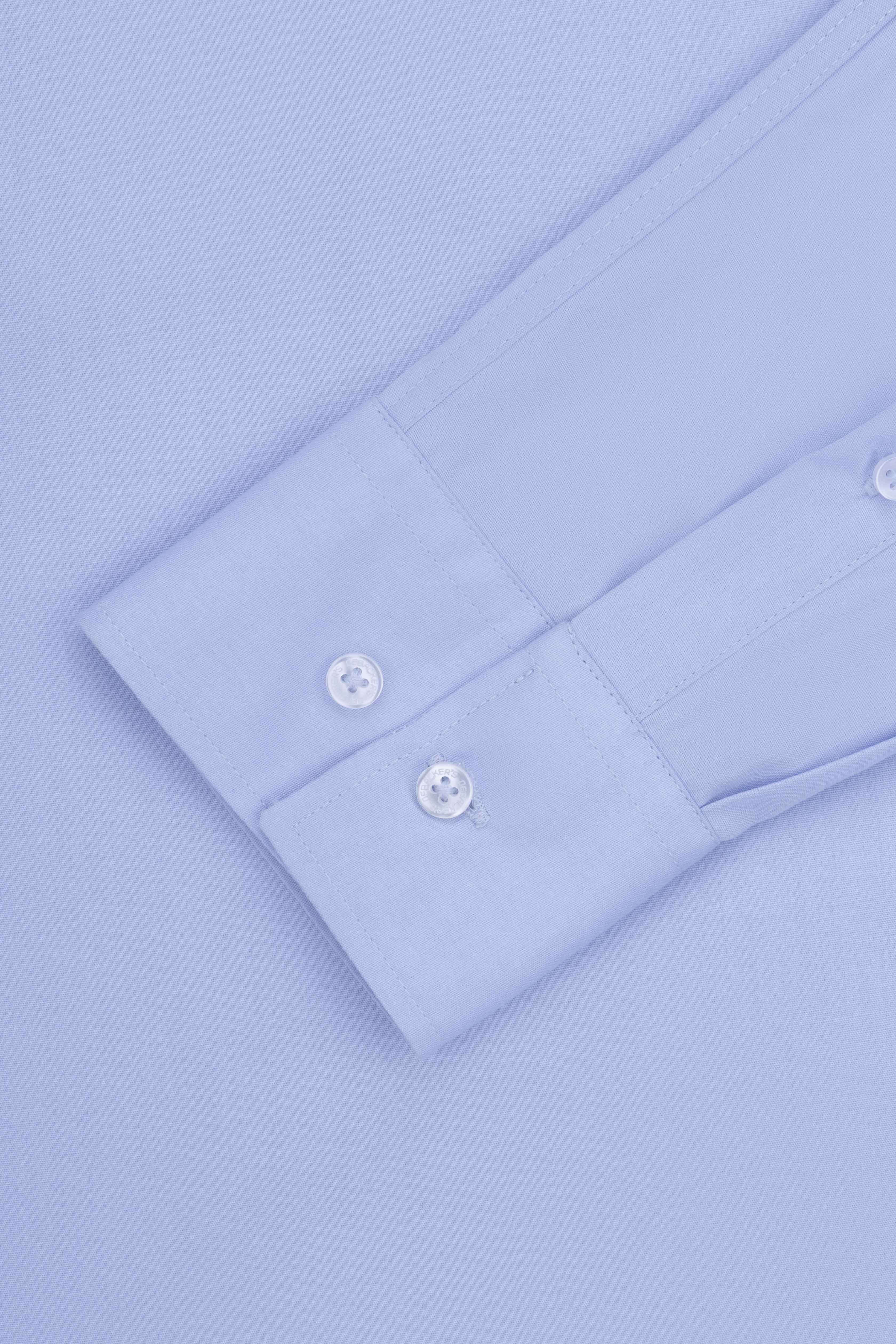 Solid Light Blue Dacron Classic Shirt - 3