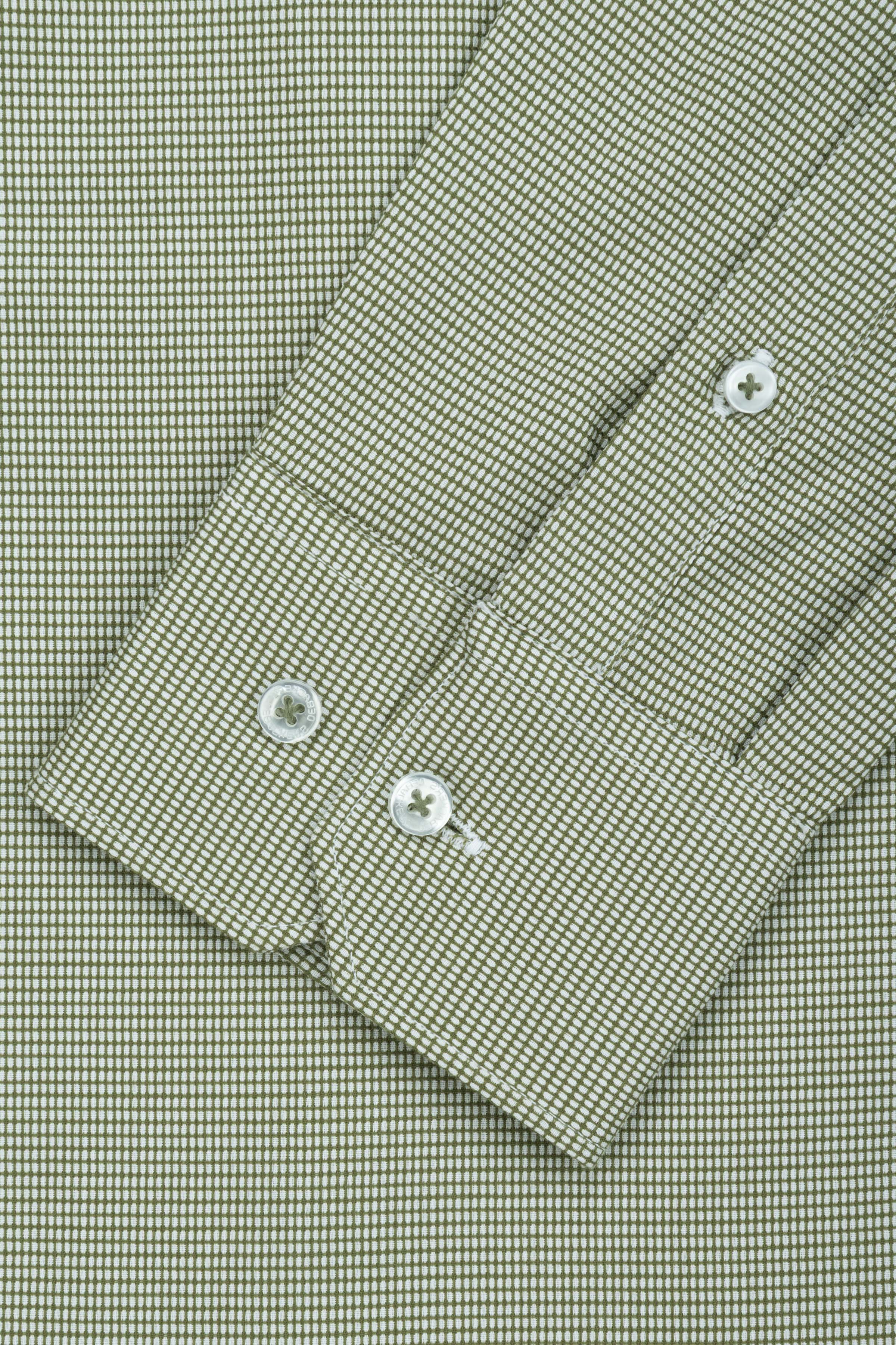 jacquard Dark Green Smart Casual Shirt