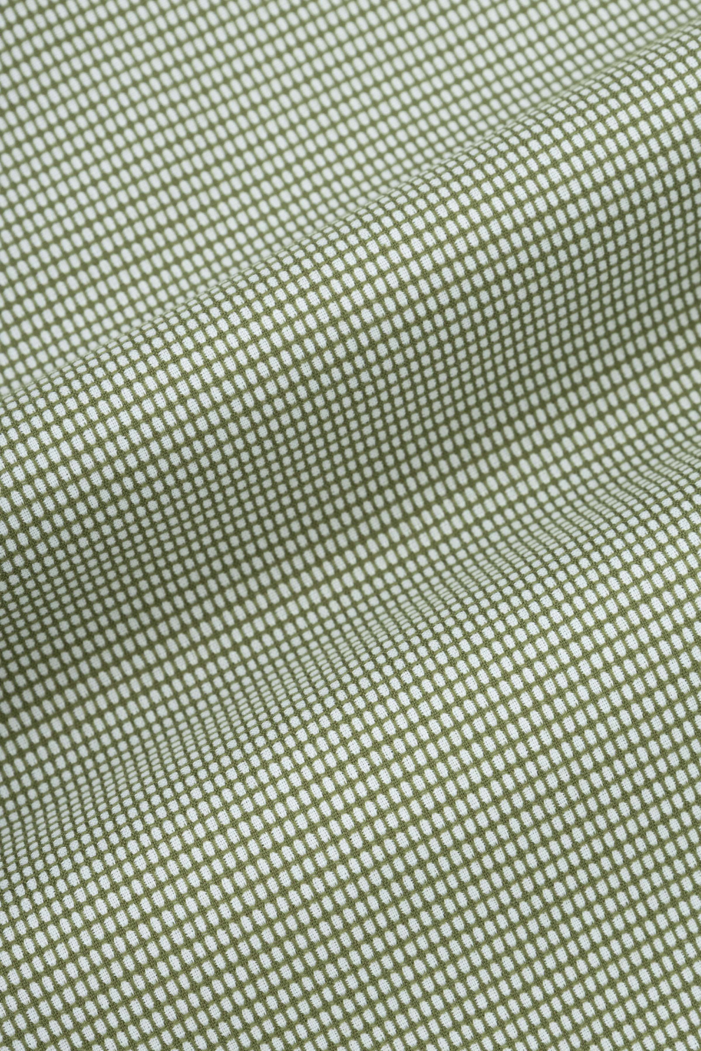 jacquard Dark Green Smart Casual Shirt