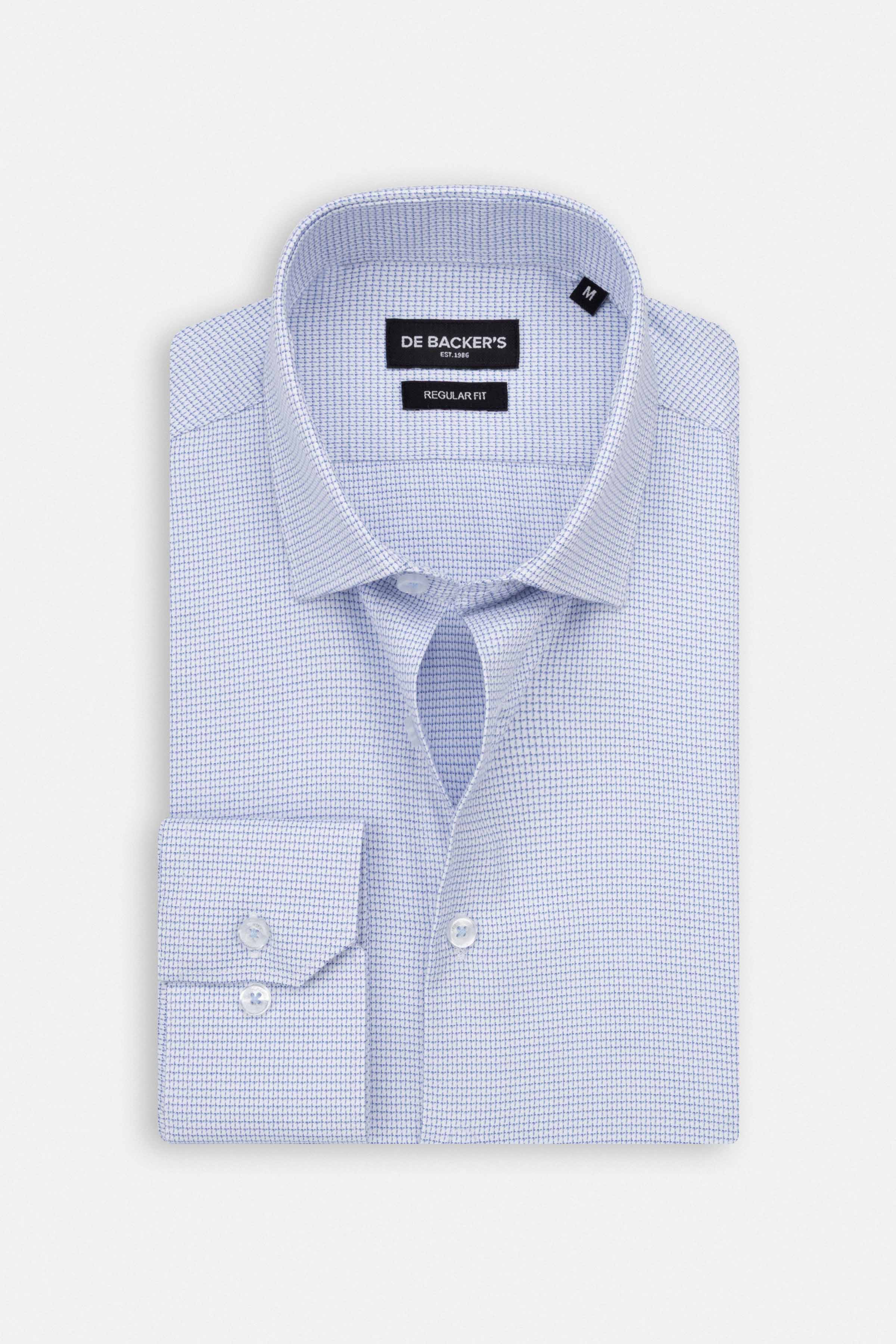 jacquard Light Blue Smart Casual Shirt