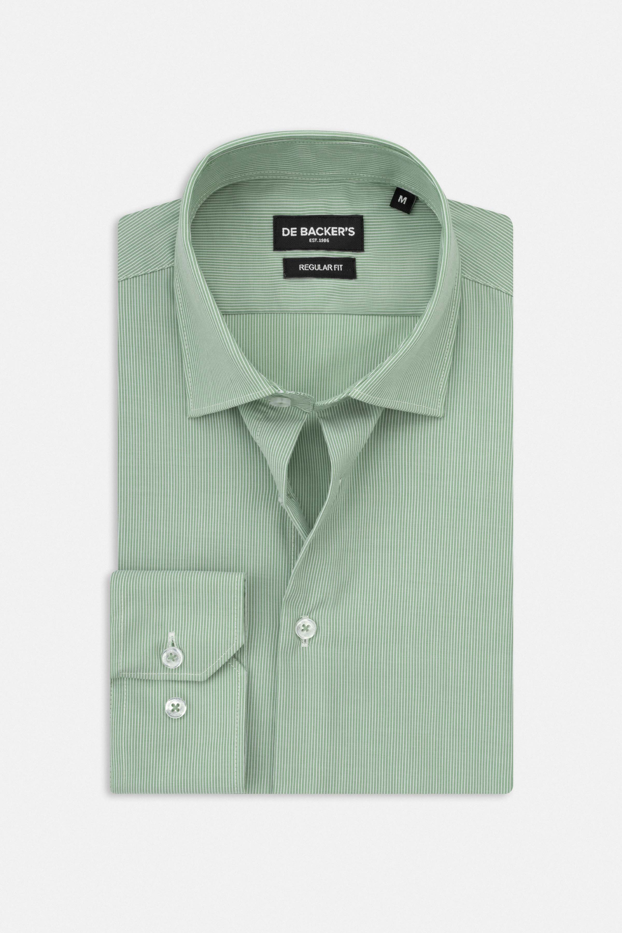 Striped Light Green Smart Casual Bamboo Shirt
