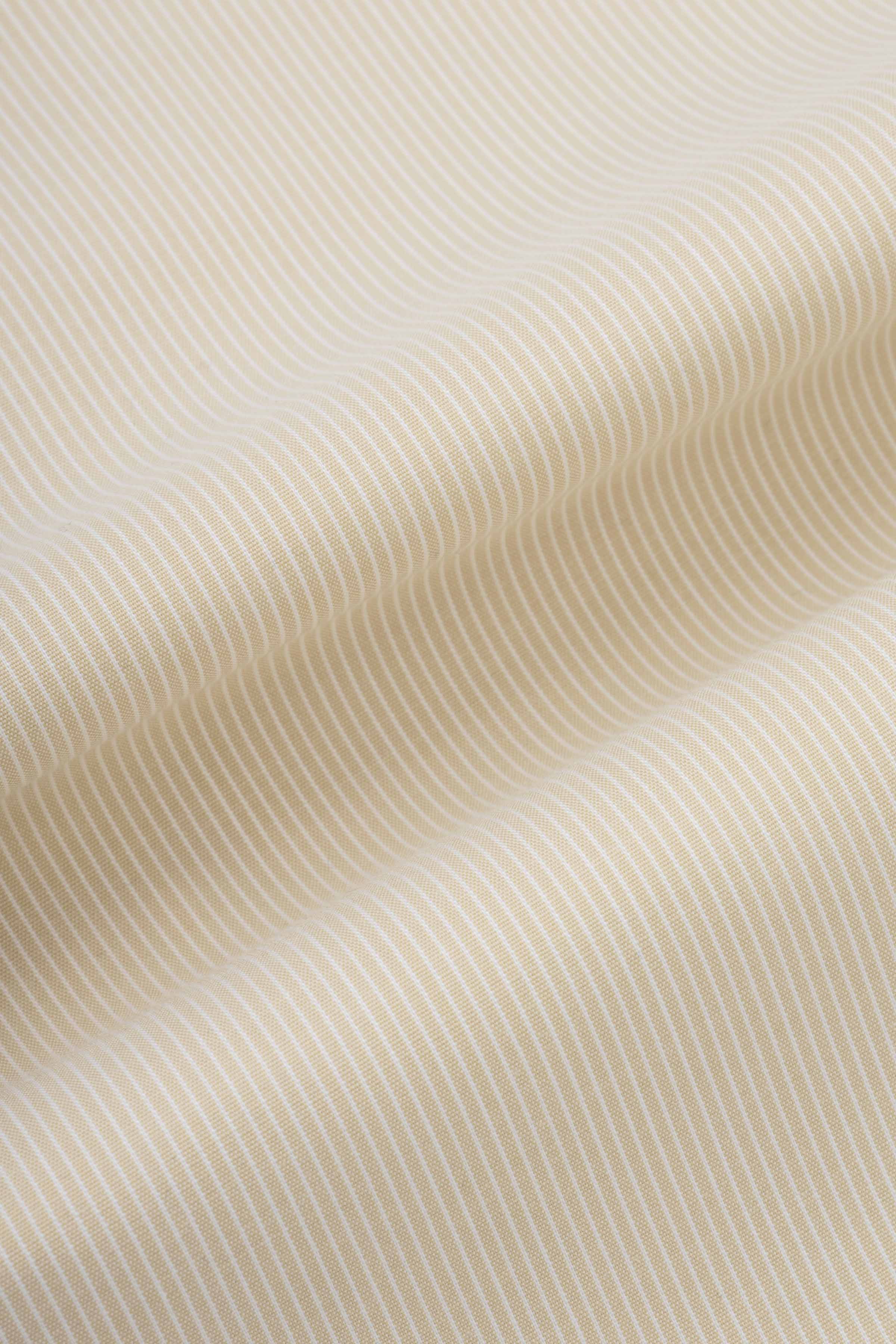 Striped Light Beige & White Bamboo Smart Casual Shirt