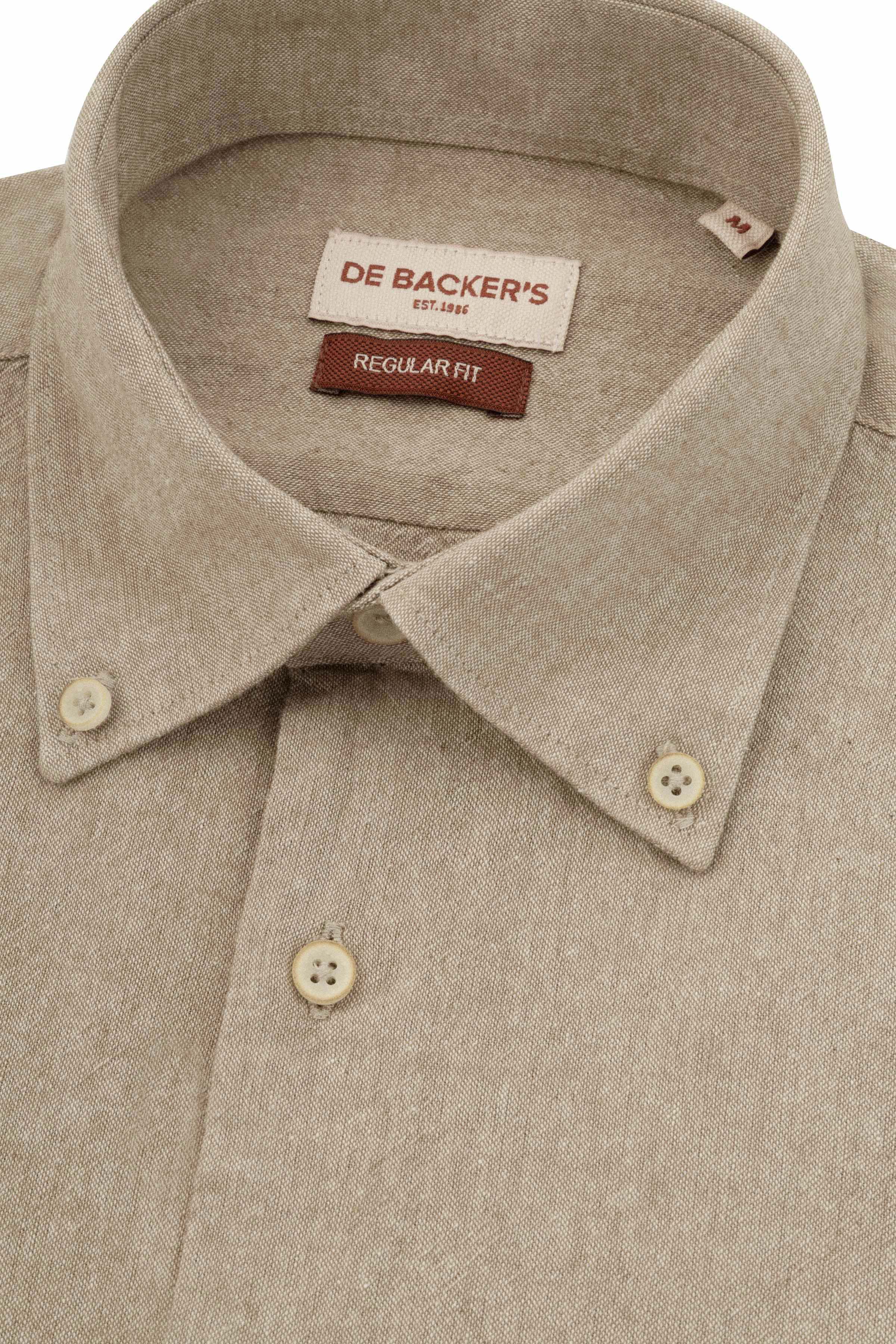 Khaki Casual Linen Blend Shirt