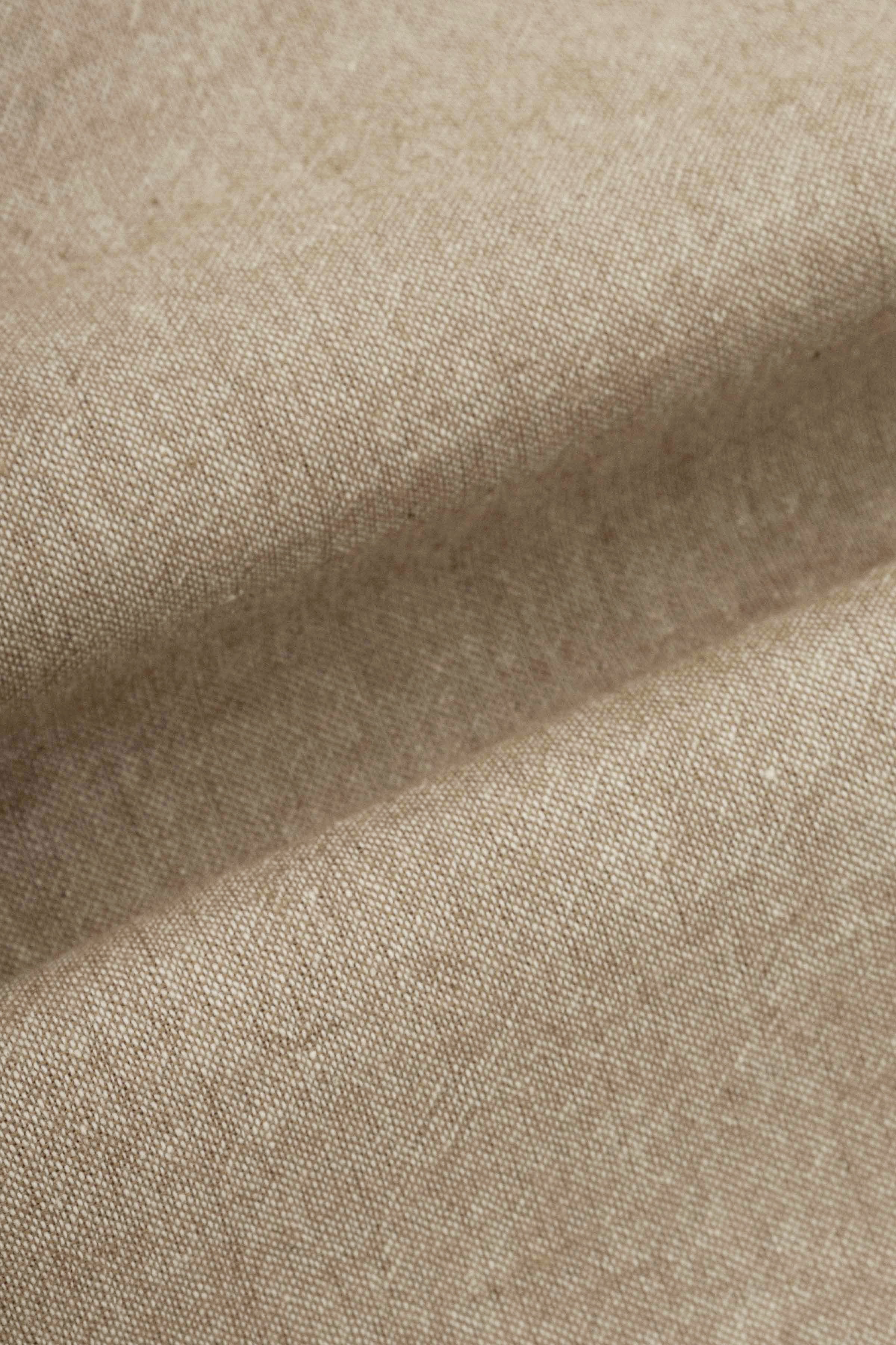 Khaki Casual Linen Blend Shirt