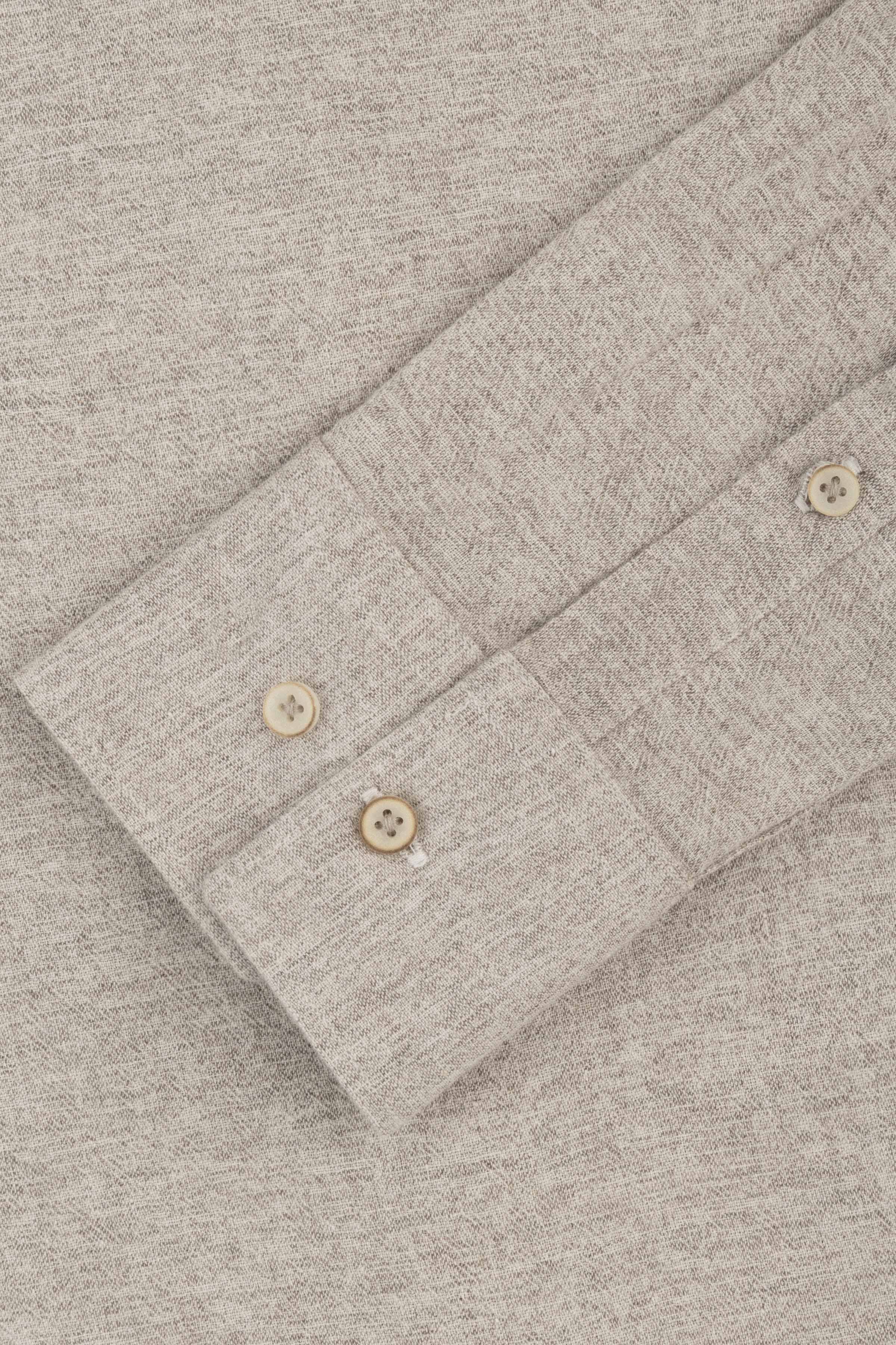 Light Beige Casual Linen Blend Shirt