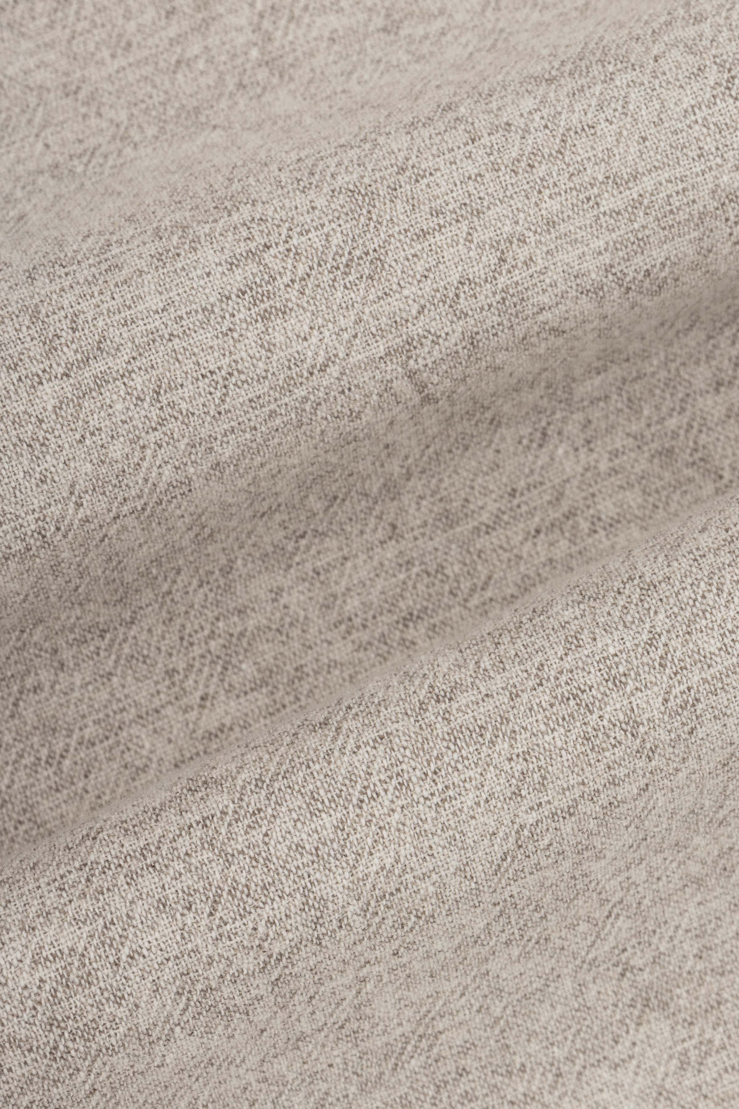 Light Beige Casual Linen Blend Shirt