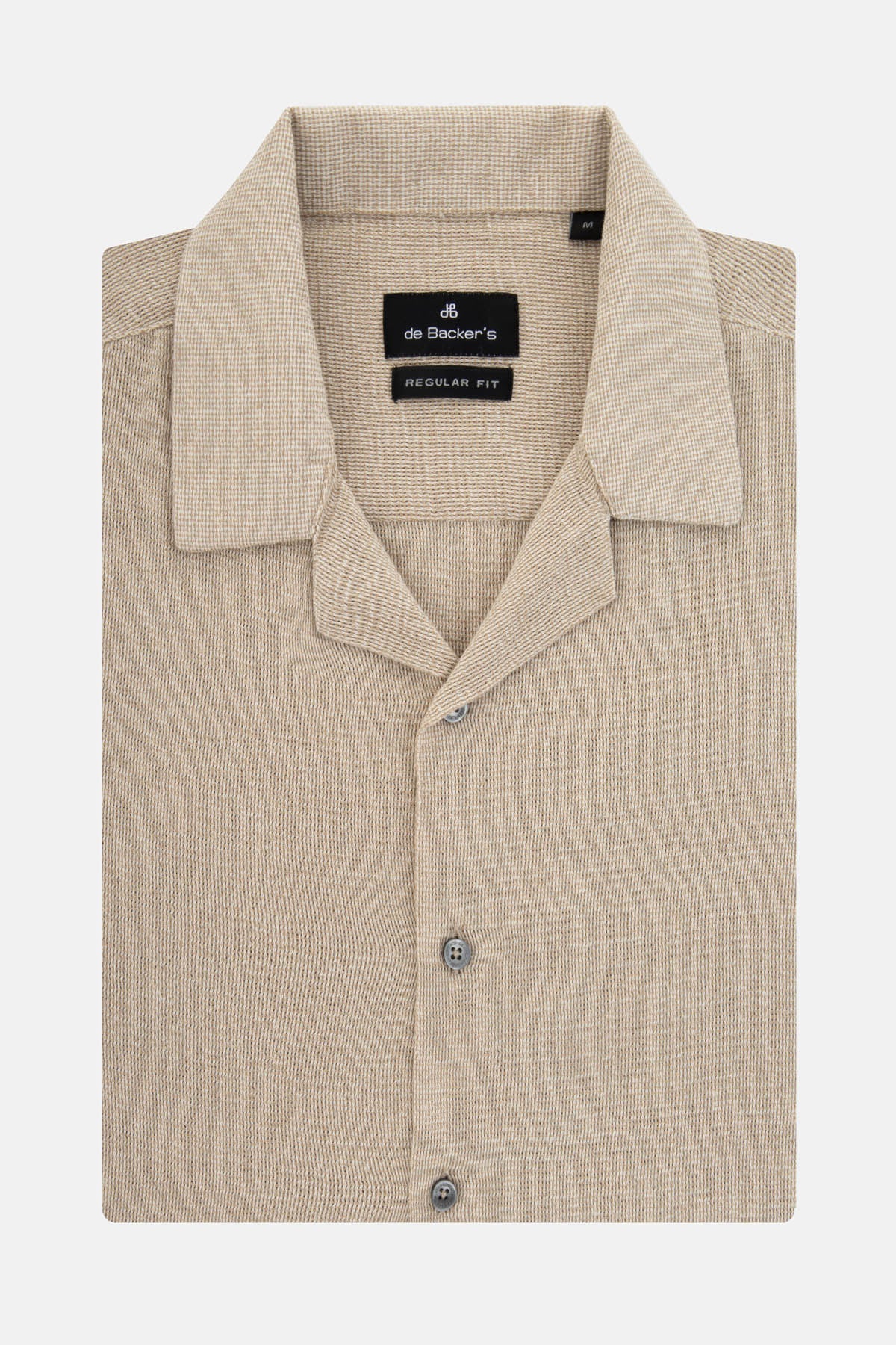Solid Khaki Boucle Casual Shirt - 1