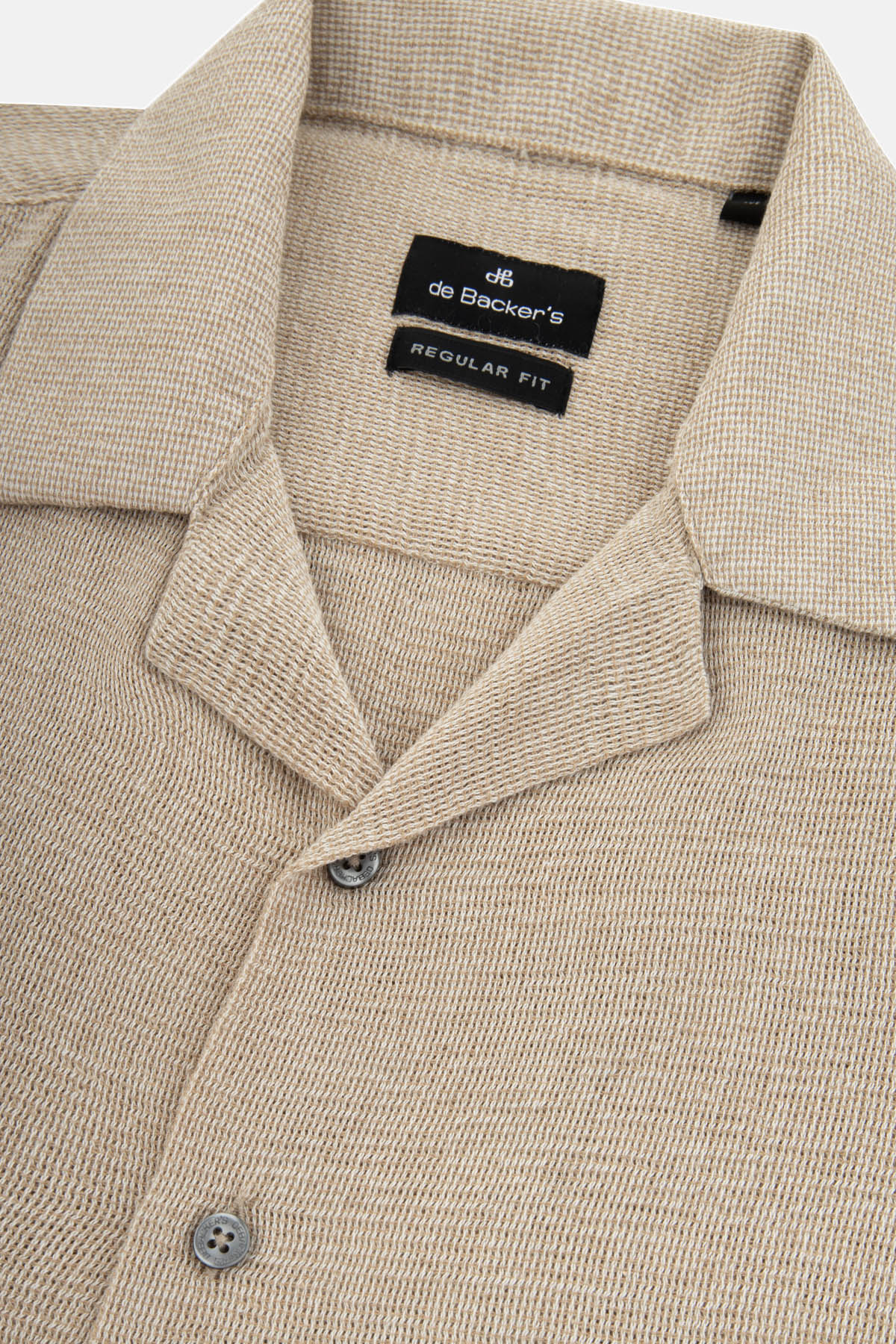 Solid Khaki Boucle Casual Shirt - 2