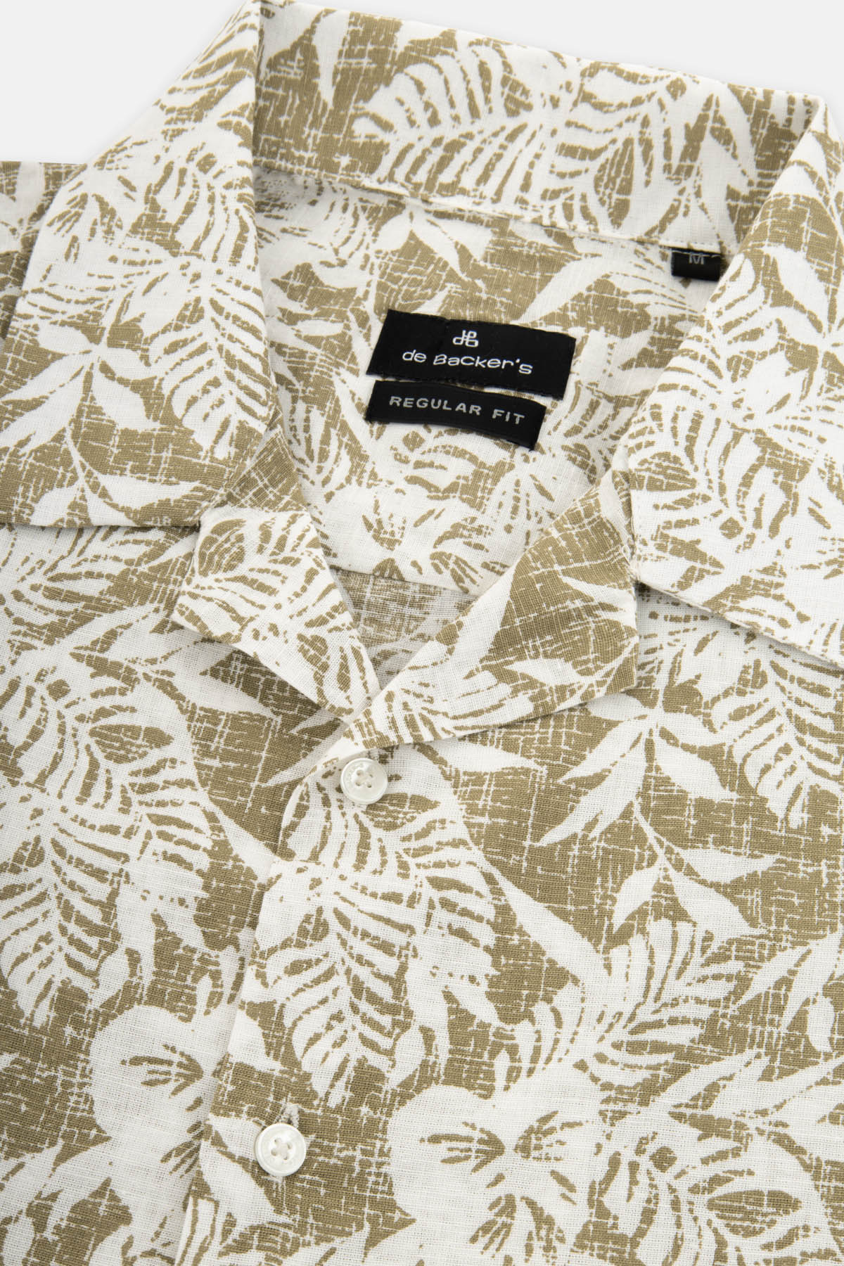Linen Printed Lion Brown Short-Sleeves Shirt - 2