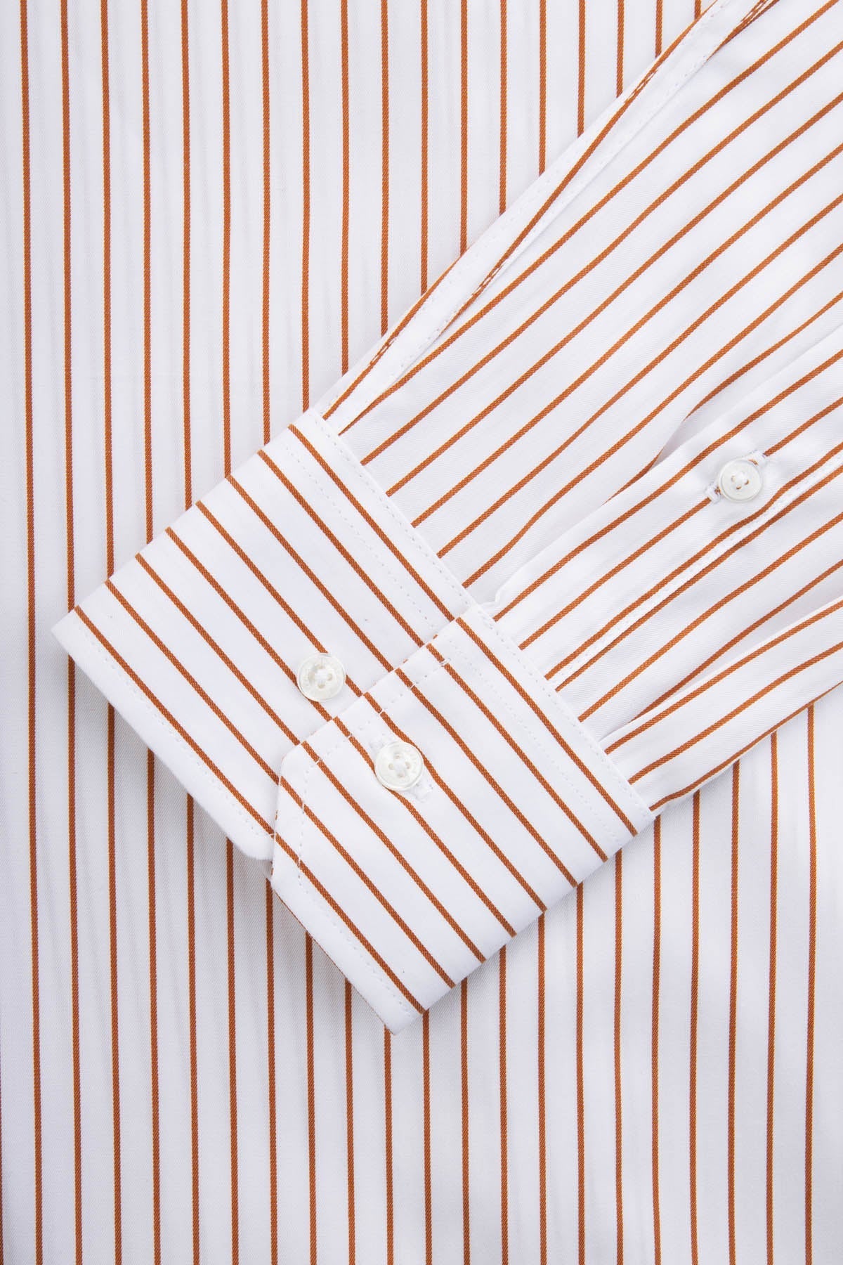 Striped White & Orange Smart Casual Shirt - 3