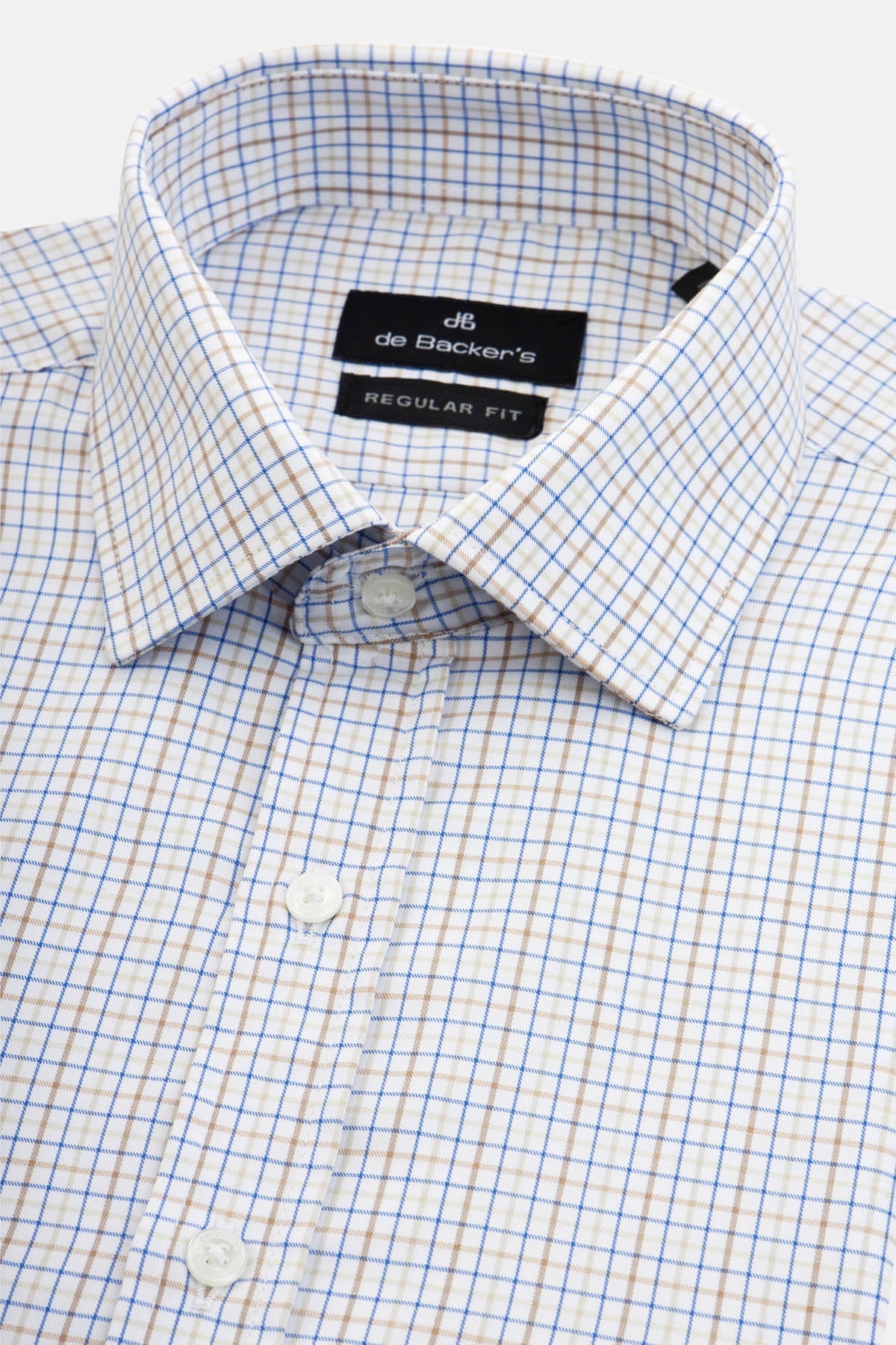 Checked Off-White & Light Blue Smart Casual Shirt - 2